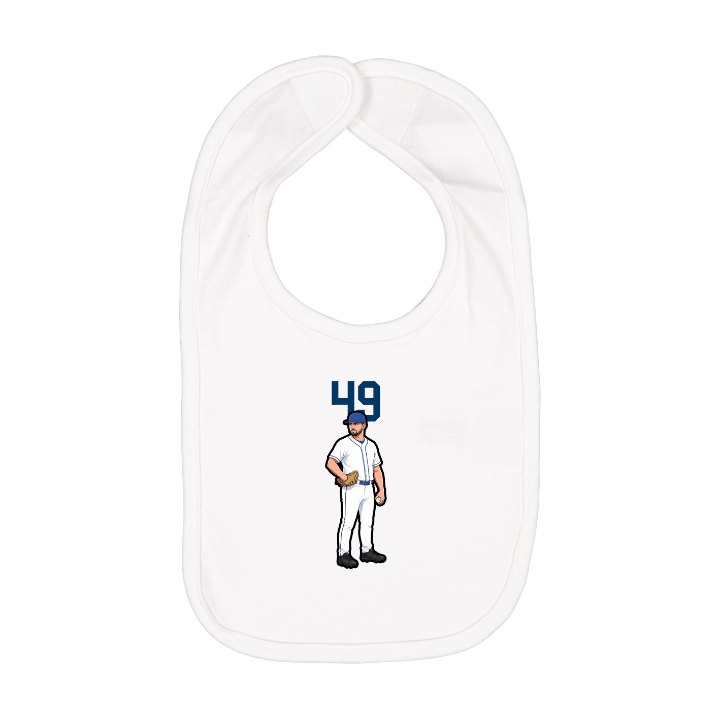 Infant Bib — Number Top in White