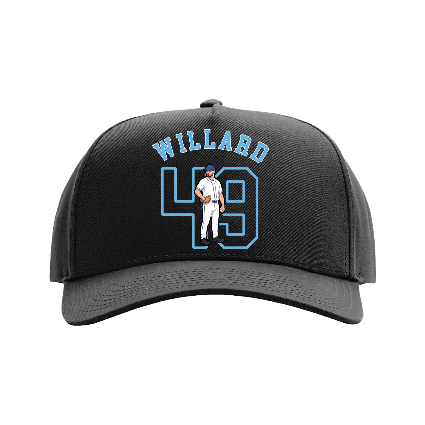 Full Fabric Five-Panel Champ Cap — Shirsey Arch in Black