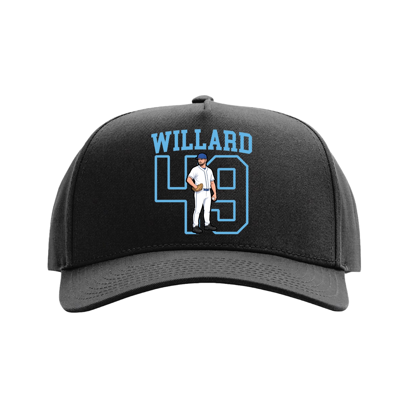 Full Fabric Five-Panel Champ Cap — Shirsey in Black