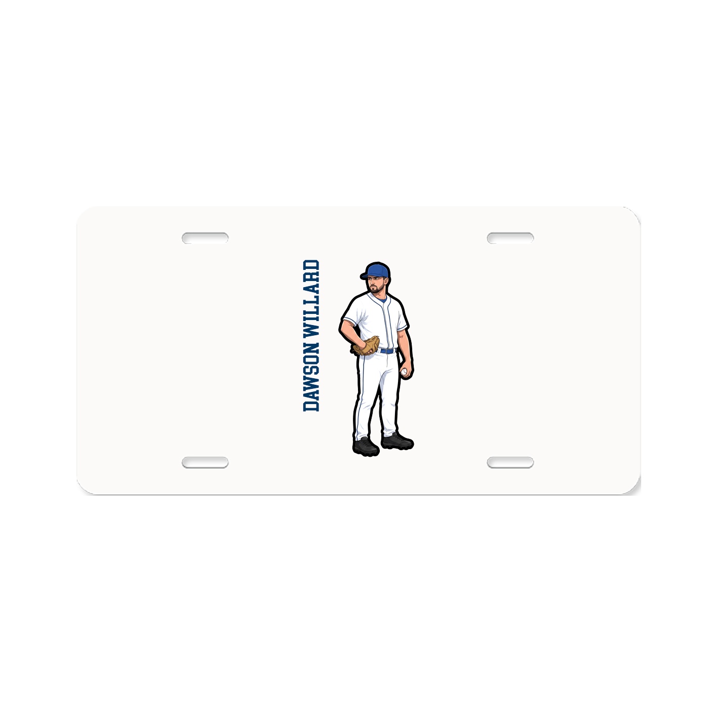 License Plate — Name Vertical in Classic