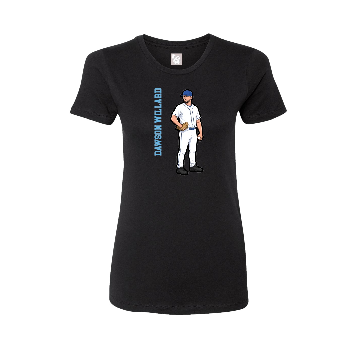 Womens Tee — Name Vertical in Black