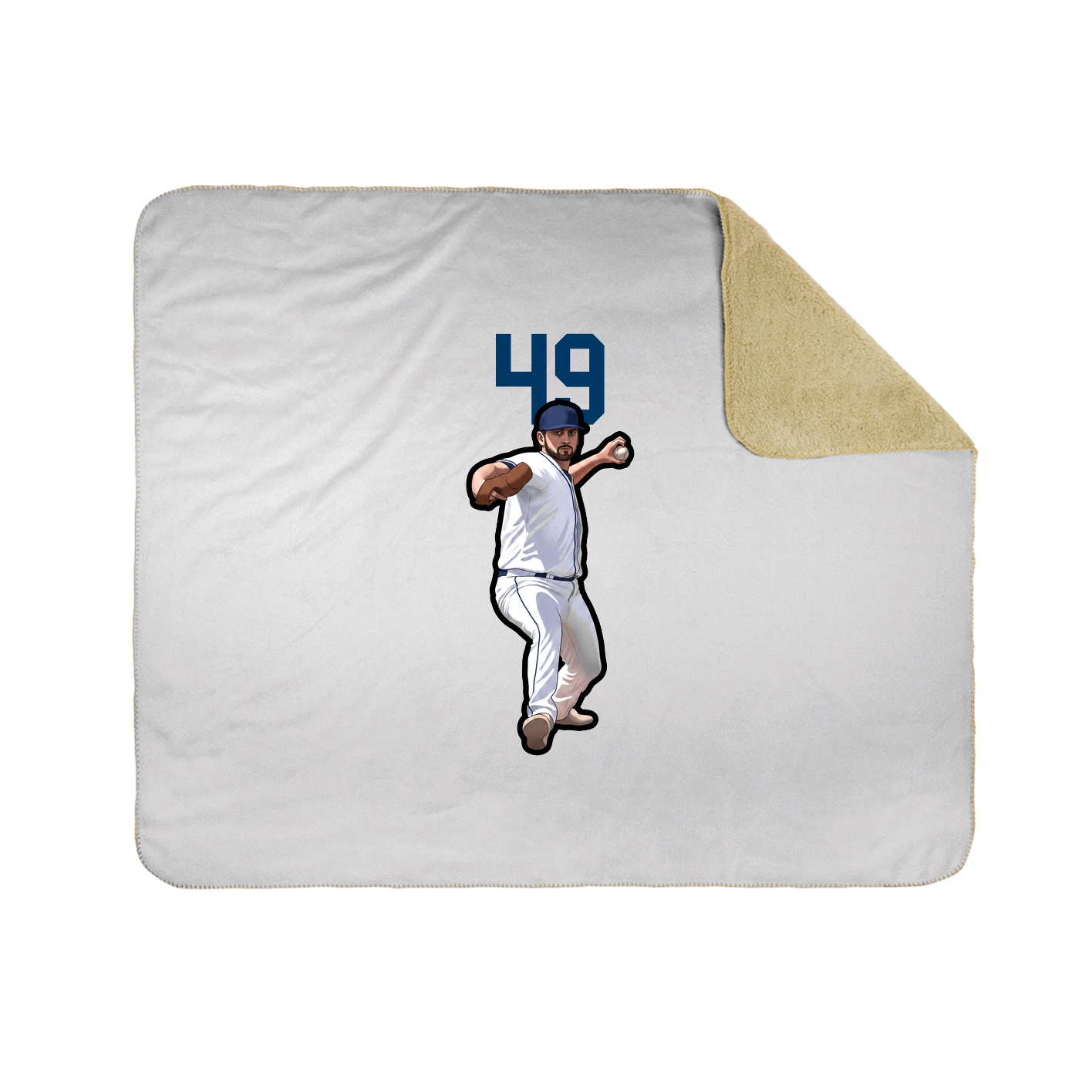 Throw Blanket — Number Top in White