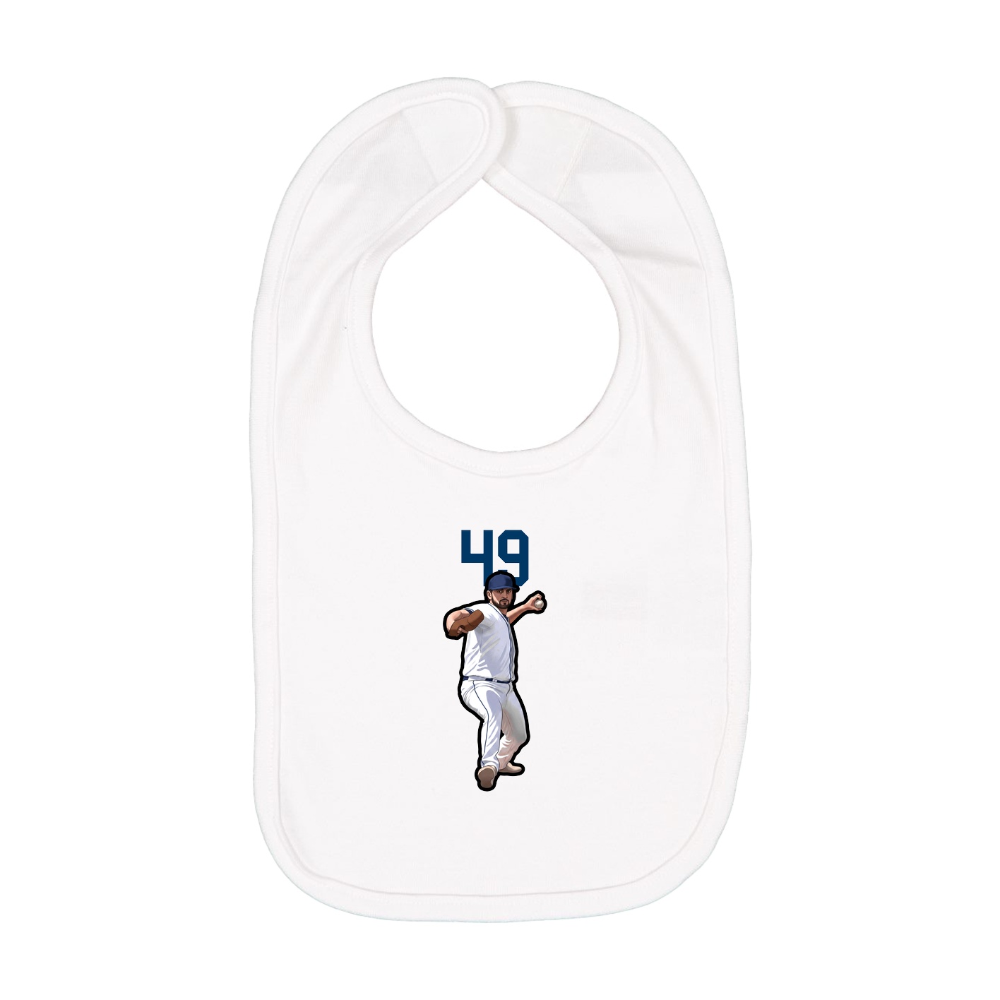 Infant Bib — Number Top in White