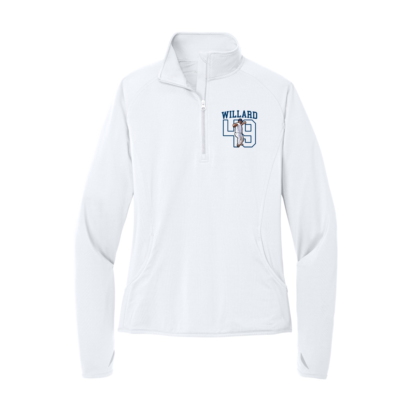 Women's Q-Zip Pullover — Shirsey in White