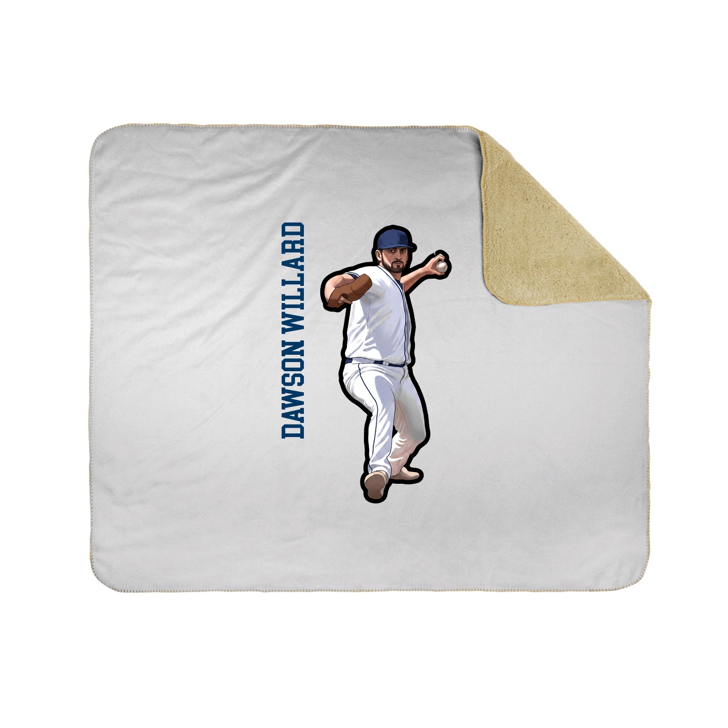 Throw Blanket — Name Vertical in White