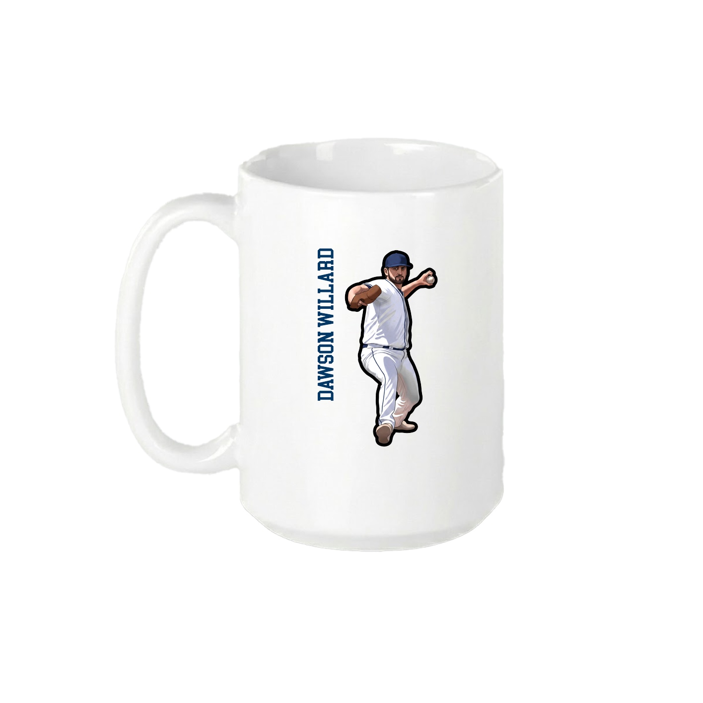 15oz Coffee Mug — Name Vertical in White