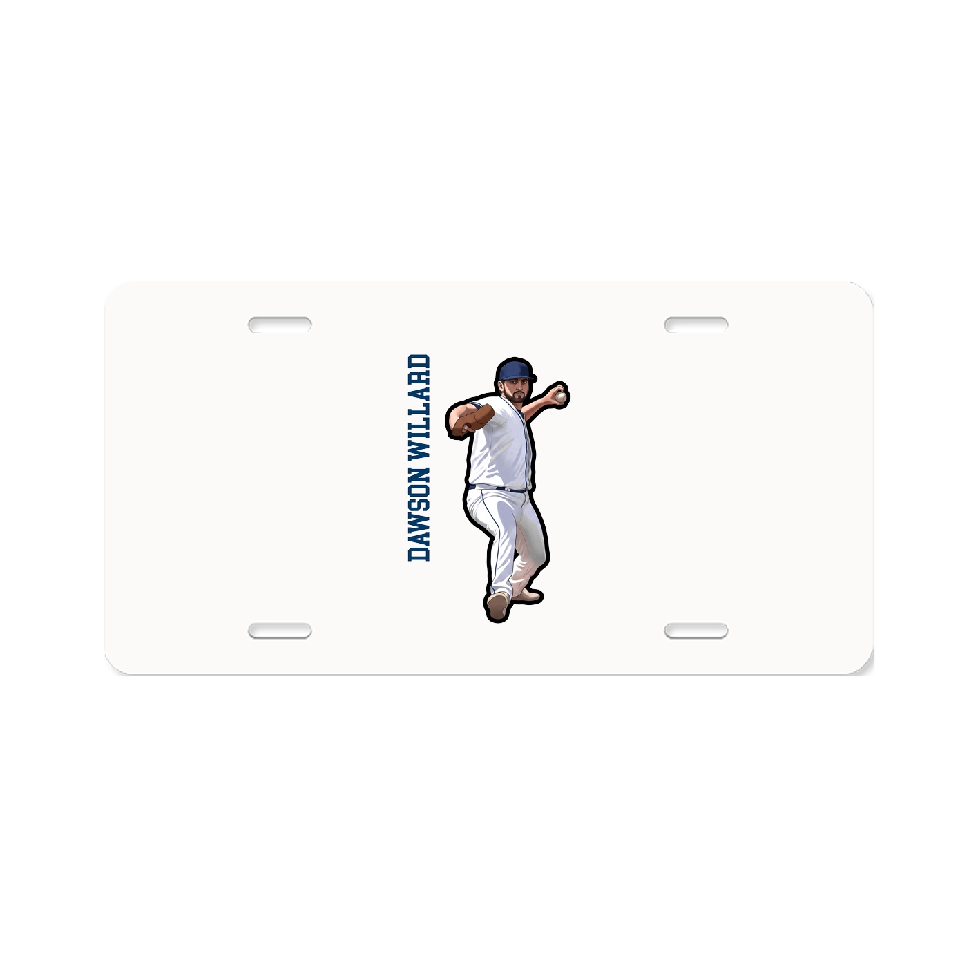 License Plate — Name Vertical in Classic