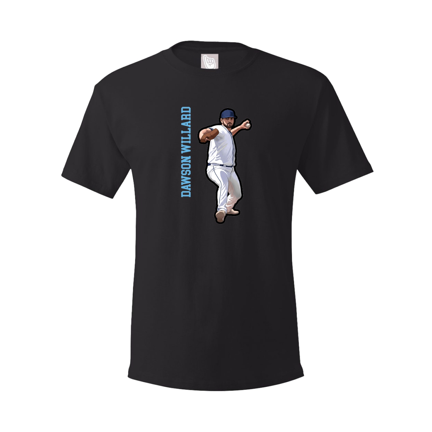 Youth Tee — Name Vertical in Black