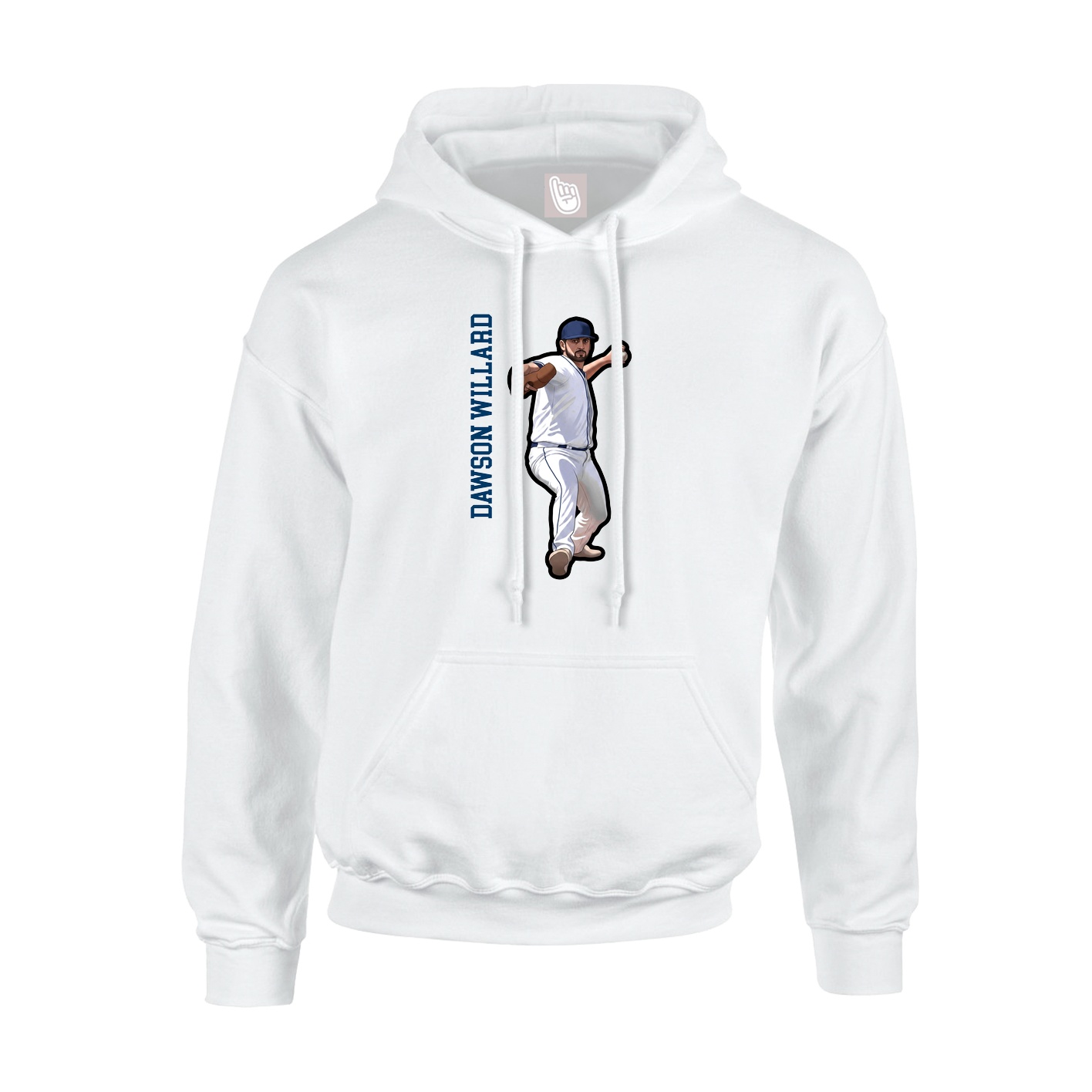 Hoodie — Name Vertical in White
