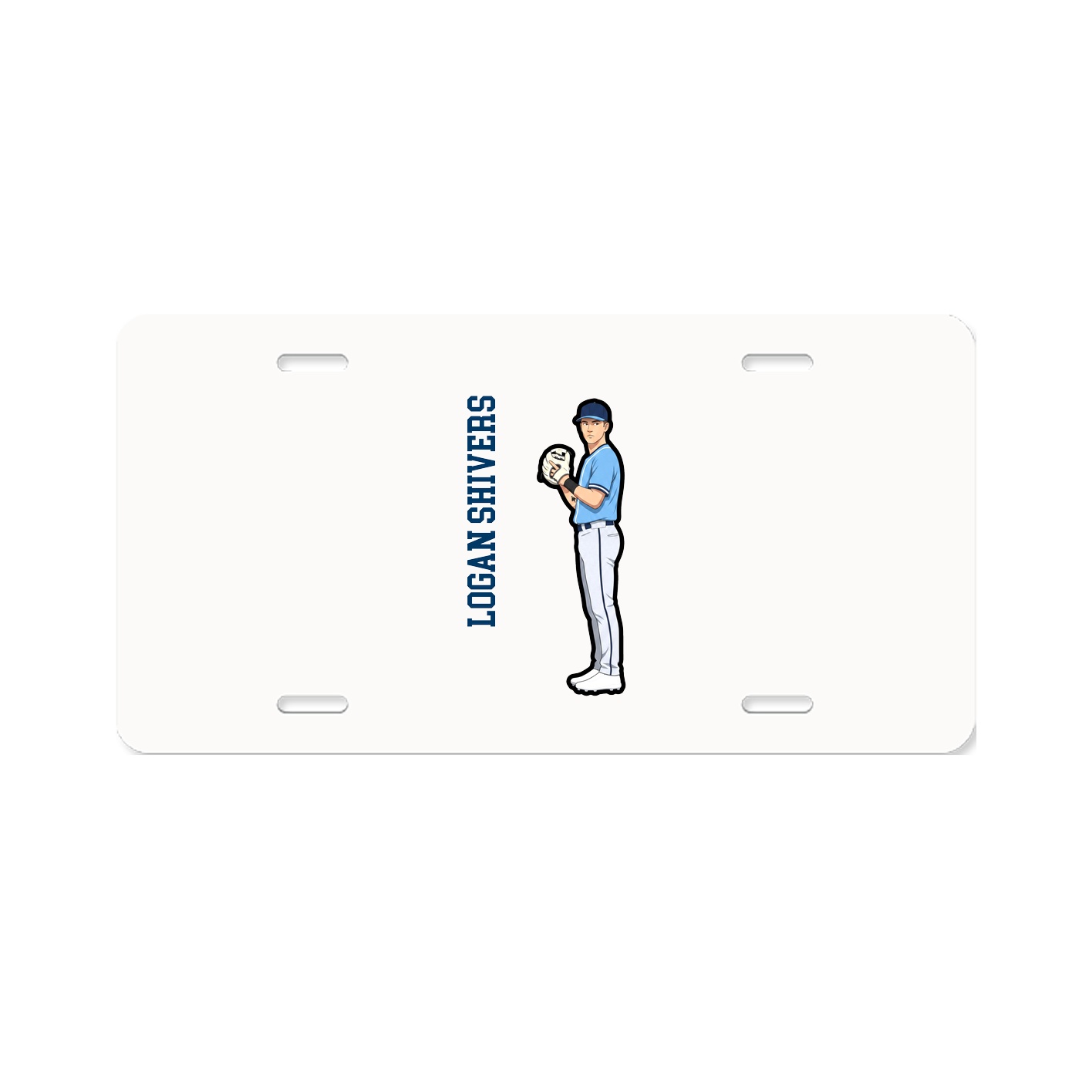 License Plate — Name Vertical in Classic