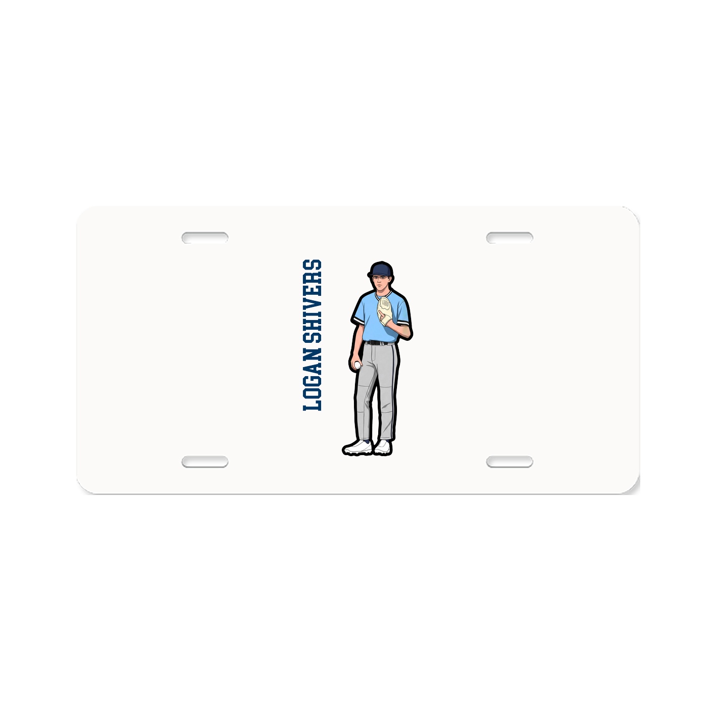 License Plate — Name Vertical in Classic