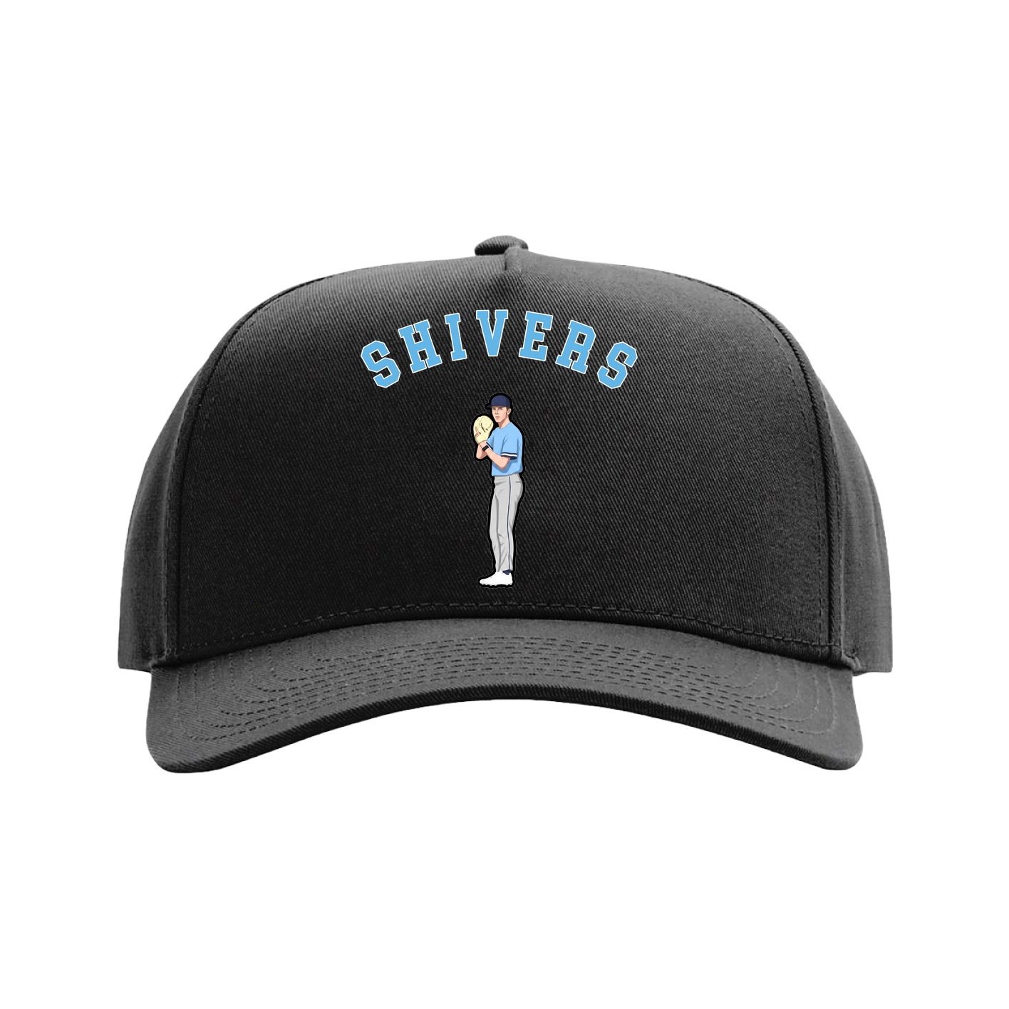 Full Fabric Five-Panel Champ Cap — Shirsey Arch in Black