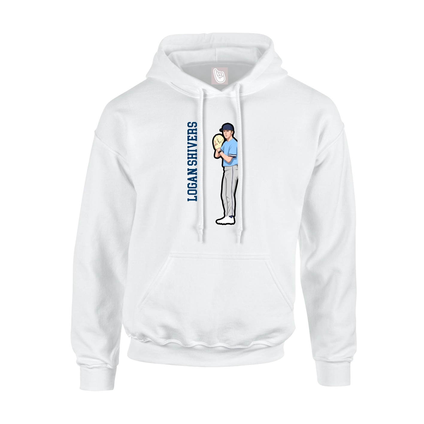 Hoodie — Name Vertical in White