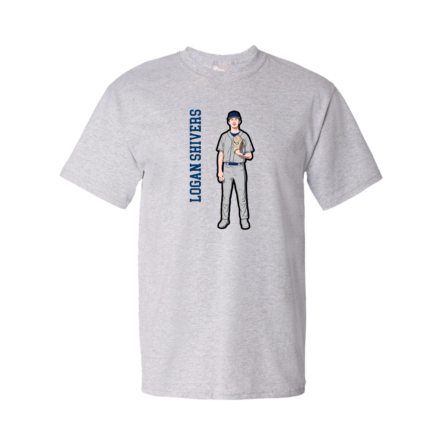 Youth Tee — Name Vertical in Grey