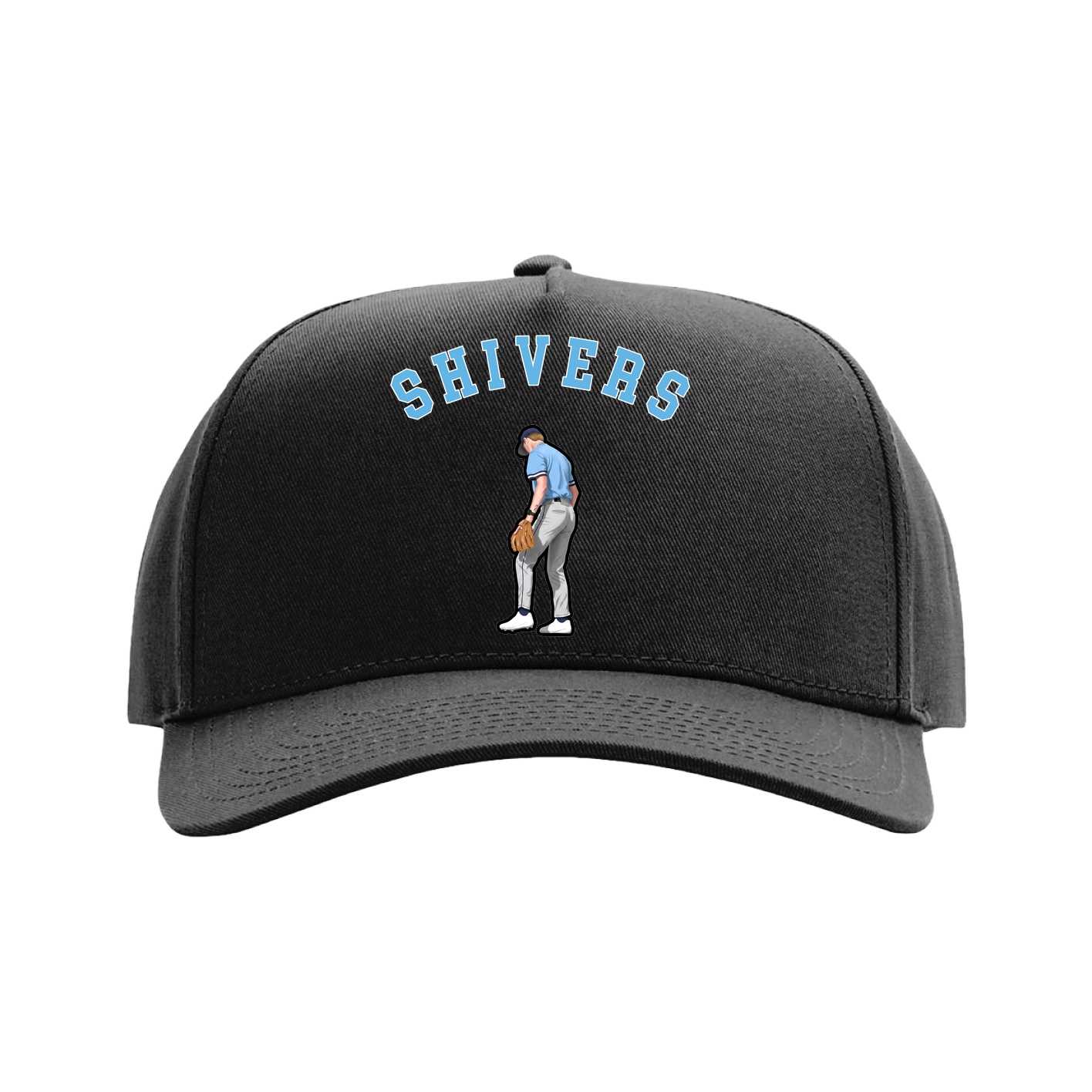 Full Fabric Five-Panel Champ Cap — Shirsey Arch in Black