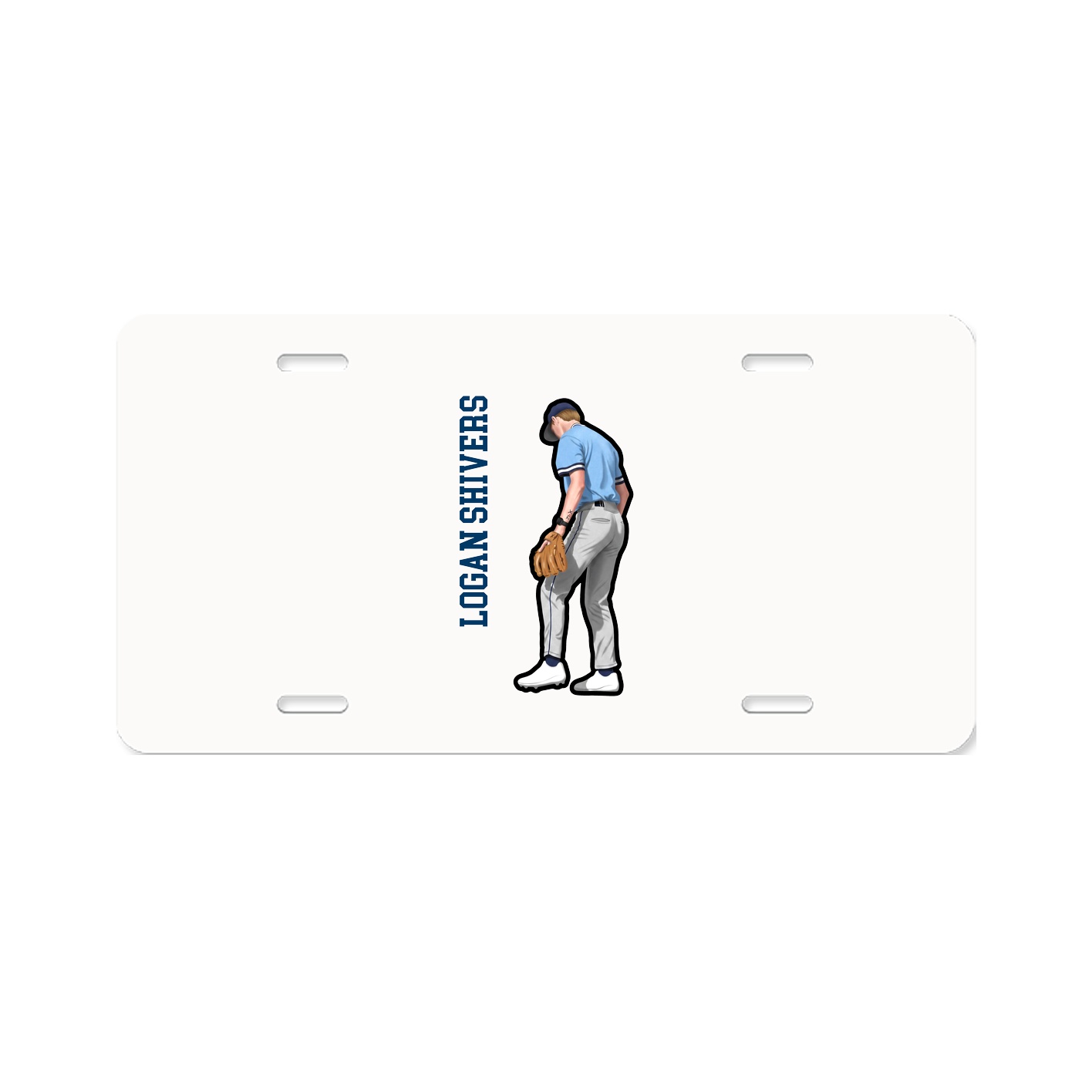License Plate — Name Vertical in Classic
