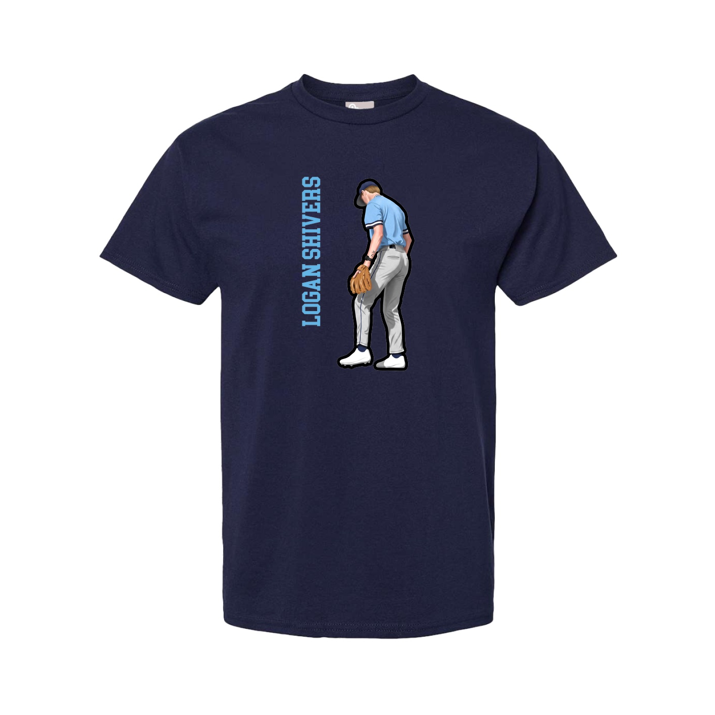Tee — Name Vertical in Navy