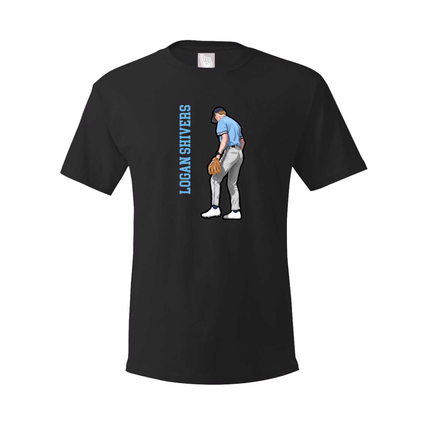 Youth Tee — Name Vertical in Black