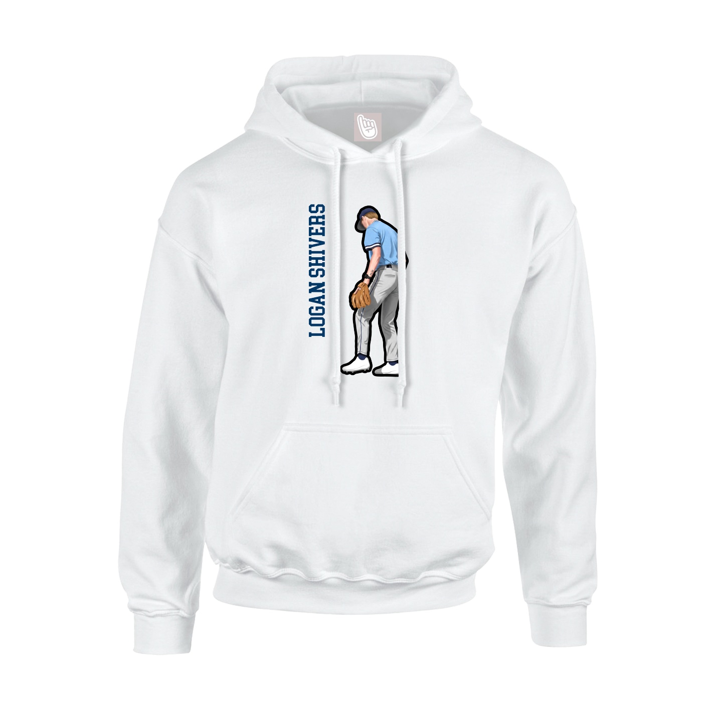 Youth Hoodie — Name Vertical in White