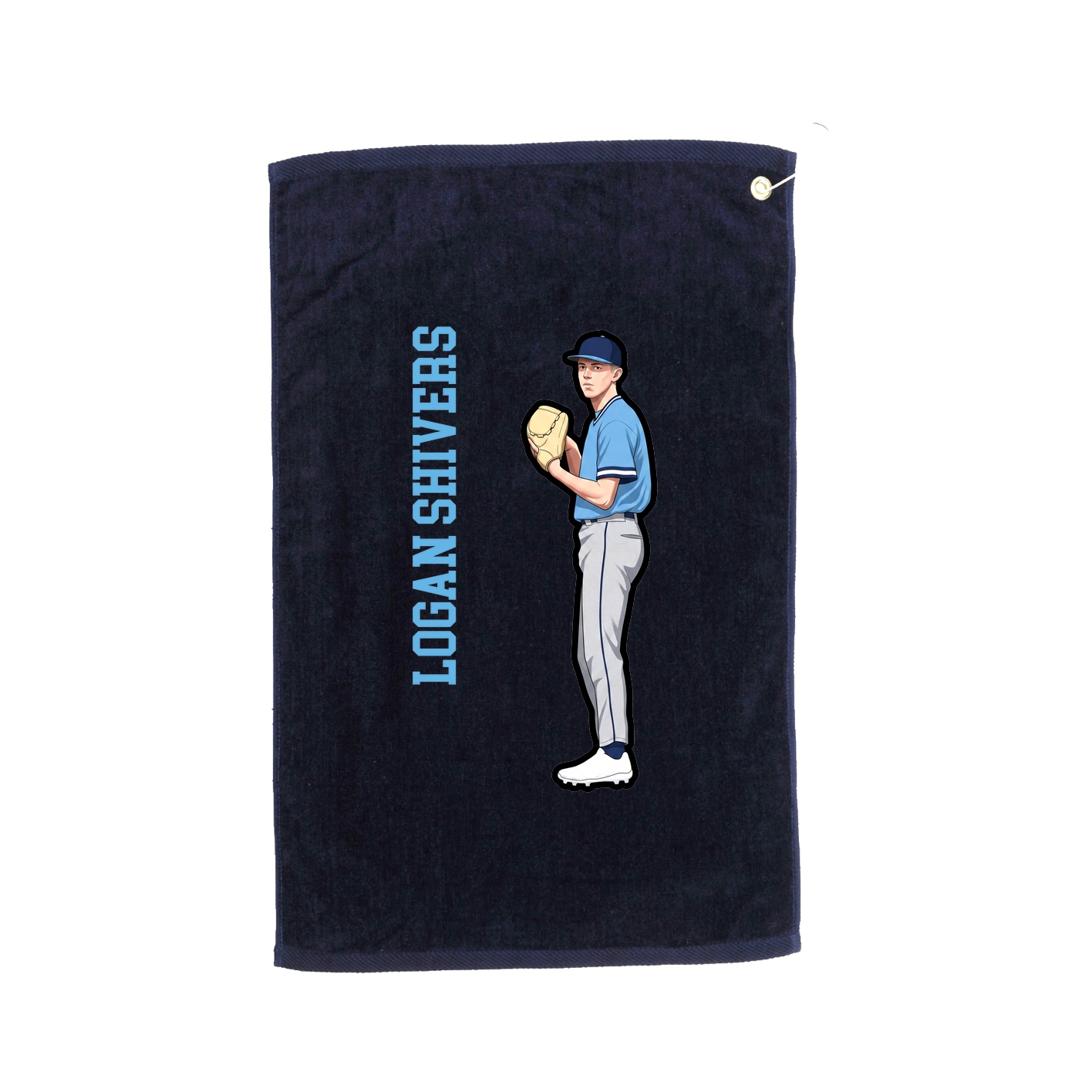 Golf Towel — Name Vertical in Navy