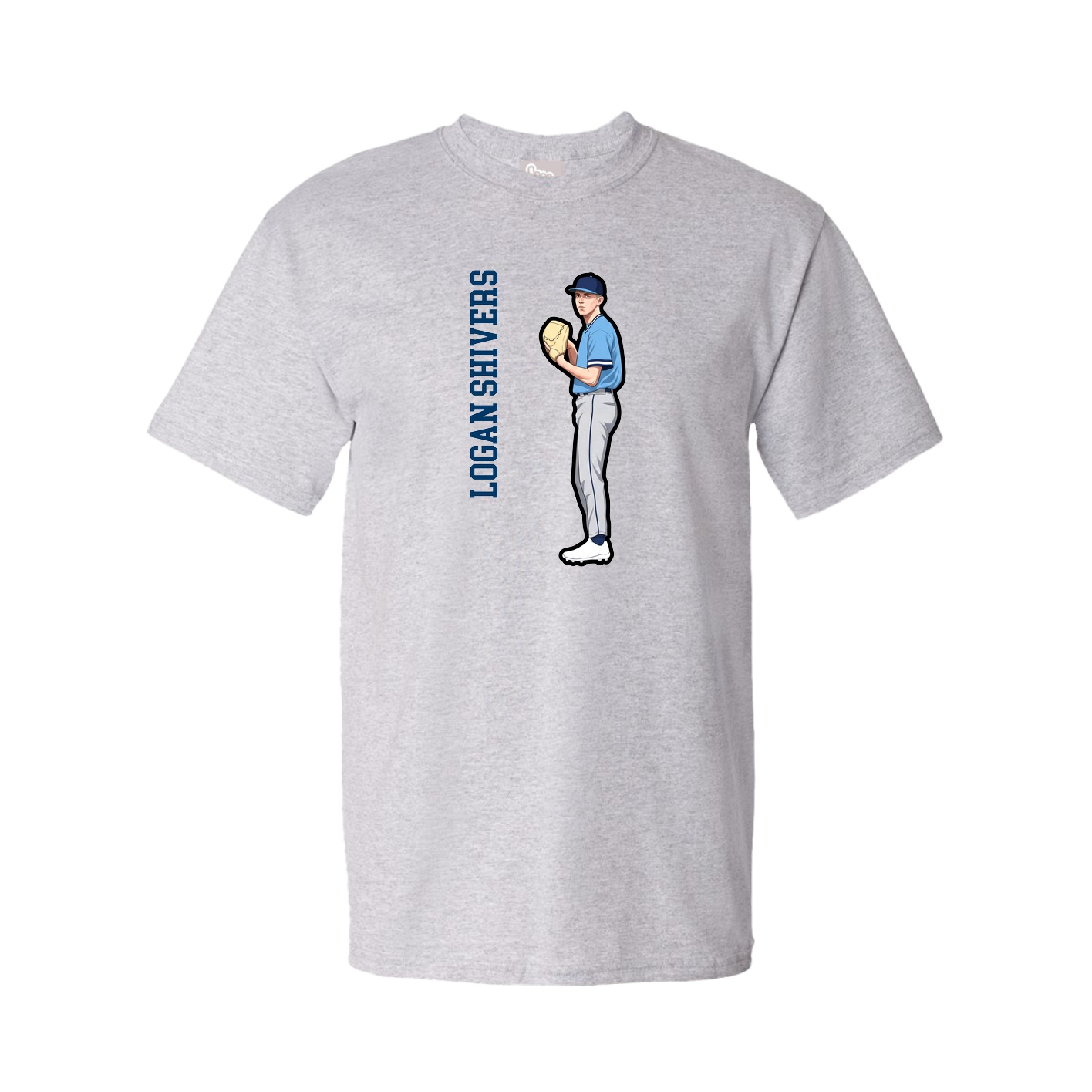 Tee — Name Vertical in Grey