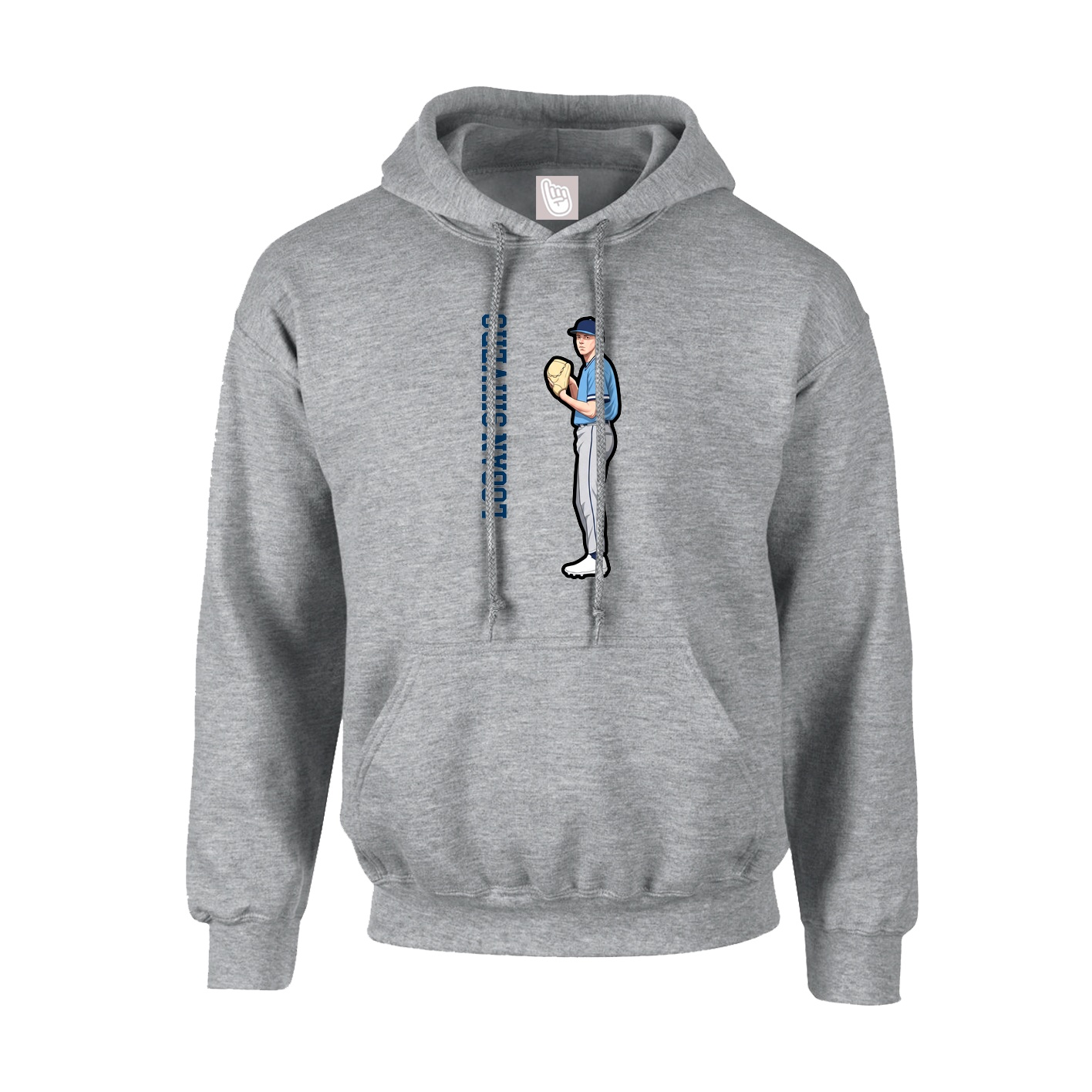 Hoodie — Name Vertical in Grey