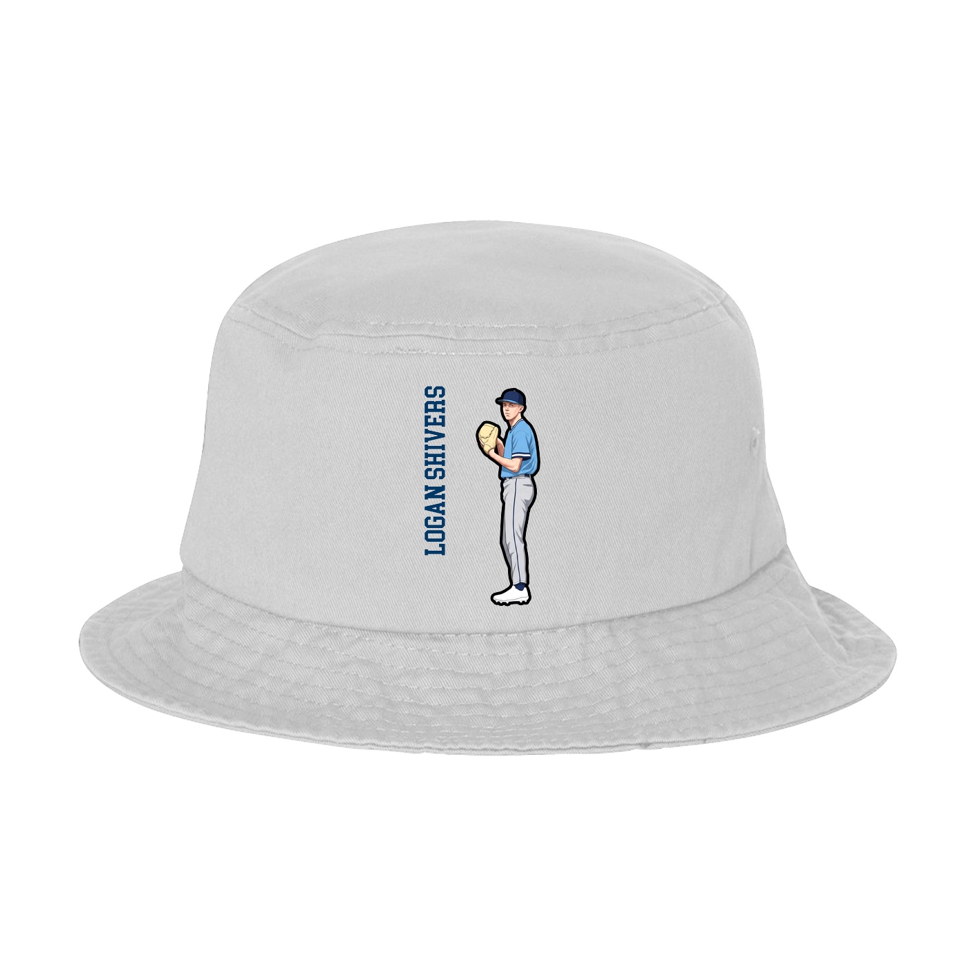 Bucket Cap — Name Vertical in White
