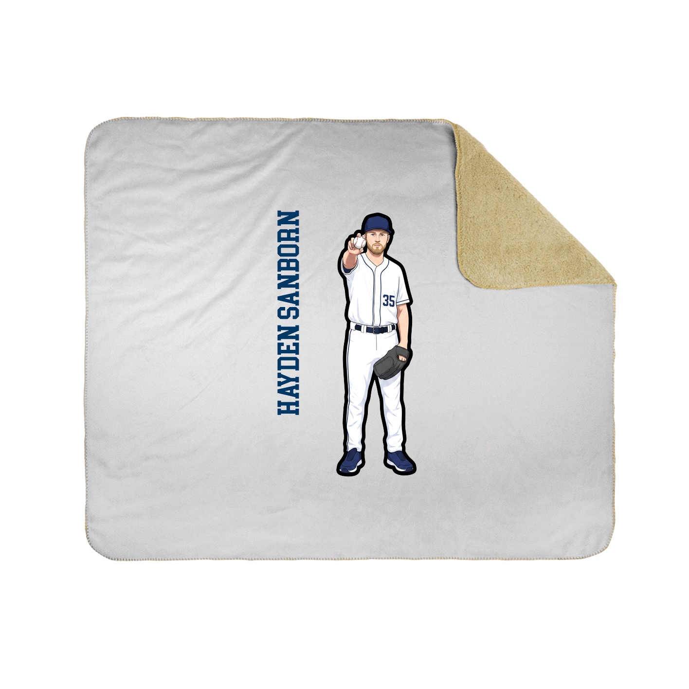 Throw Blanket — Name Vertical in White