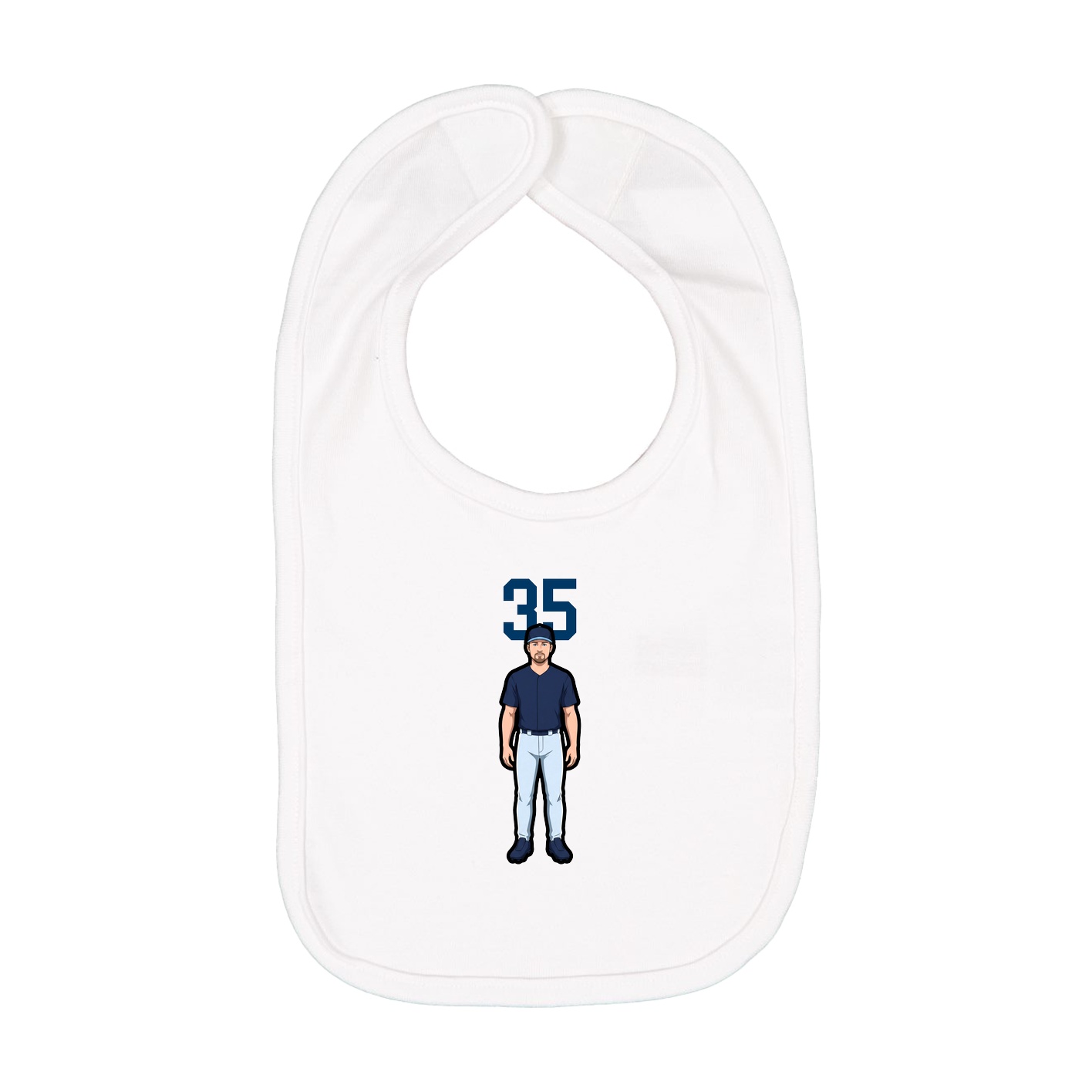 Infant Bib — Number Top in White