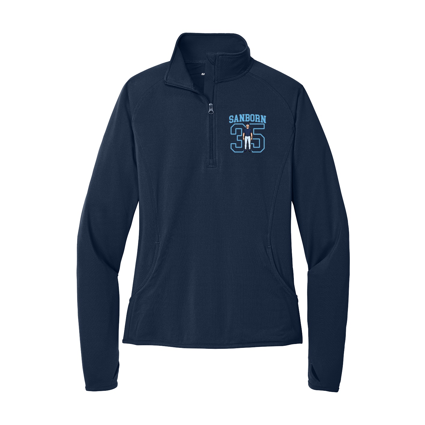 Women's Q-Zip Pullover — Shirsey in Navy