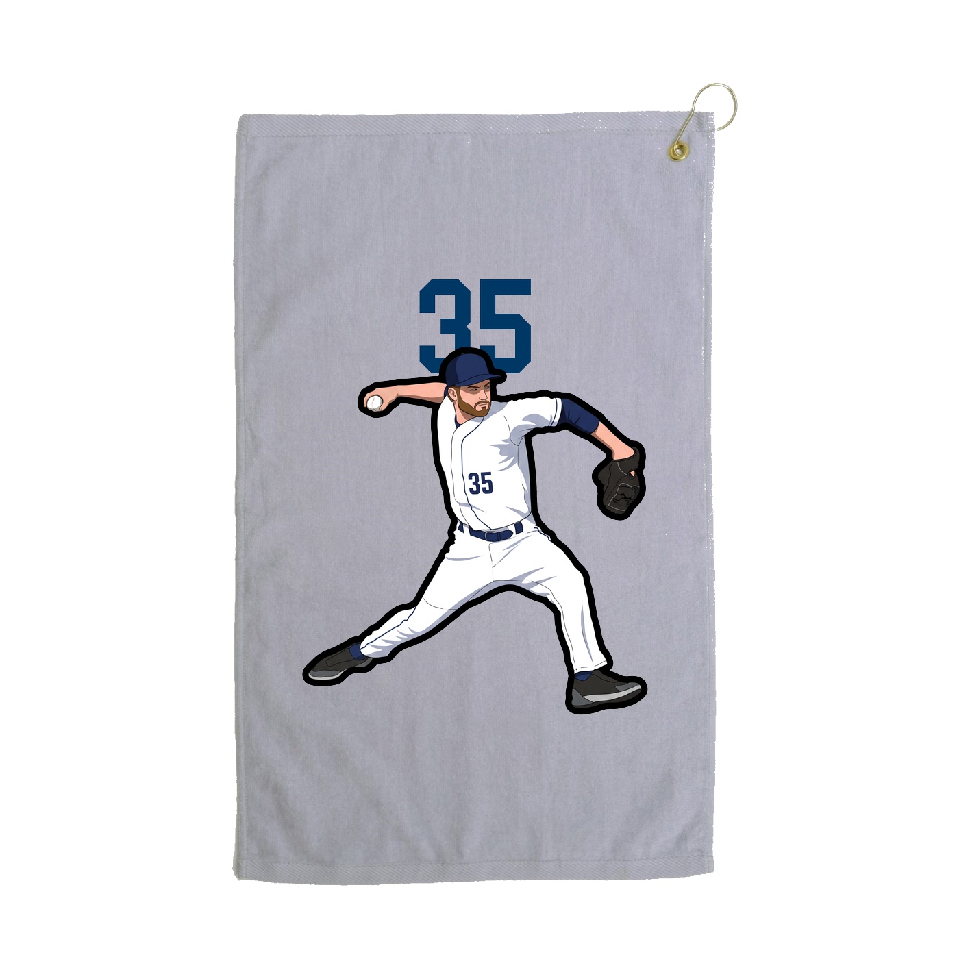 Golf Towel — Number Top in Grey