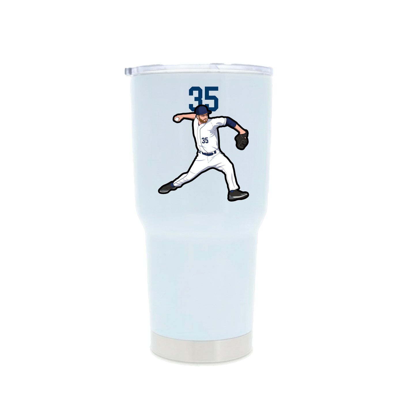 30oz Stainless Steel Tumbler — Number Top in White
