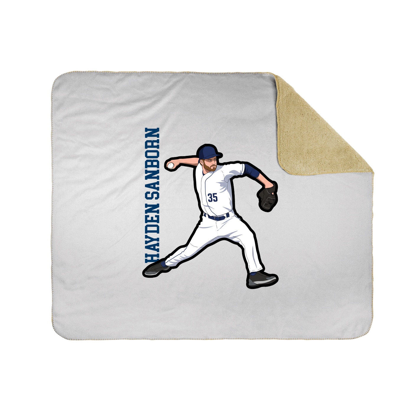 Throw Blanket — Name Vertical in White