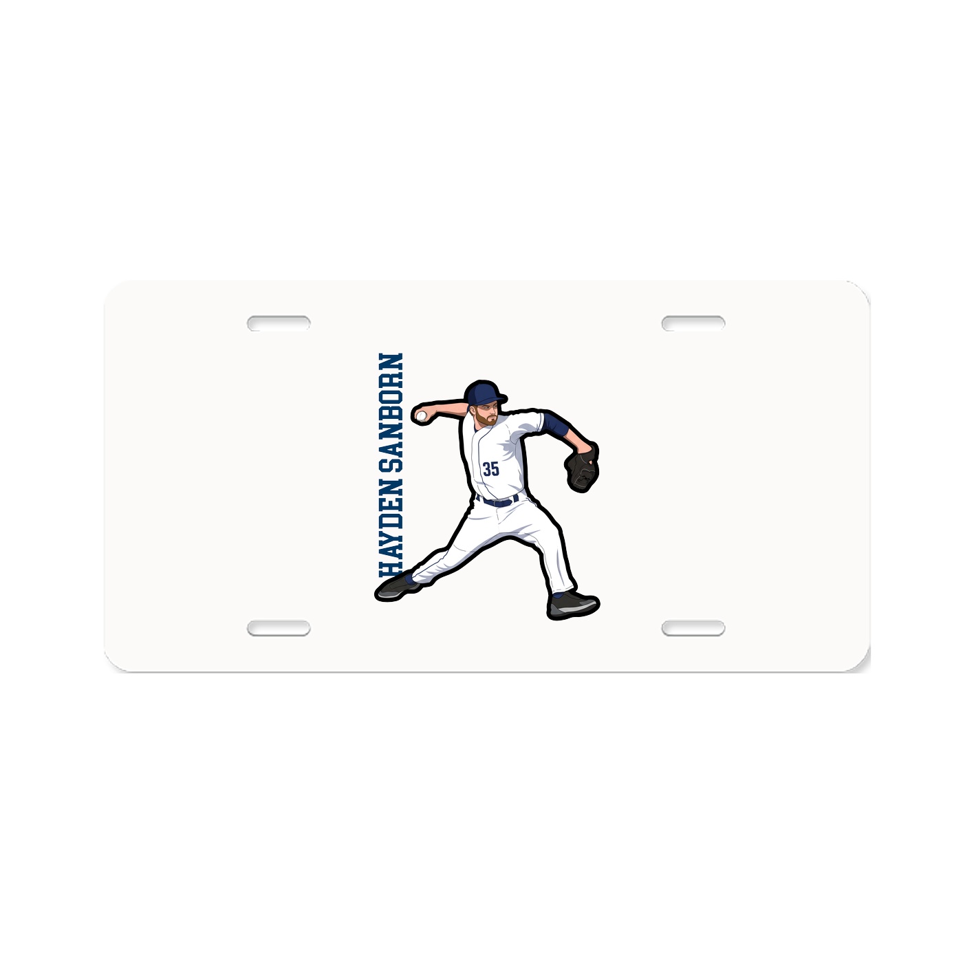 License Plate — Name Vertical in Classic