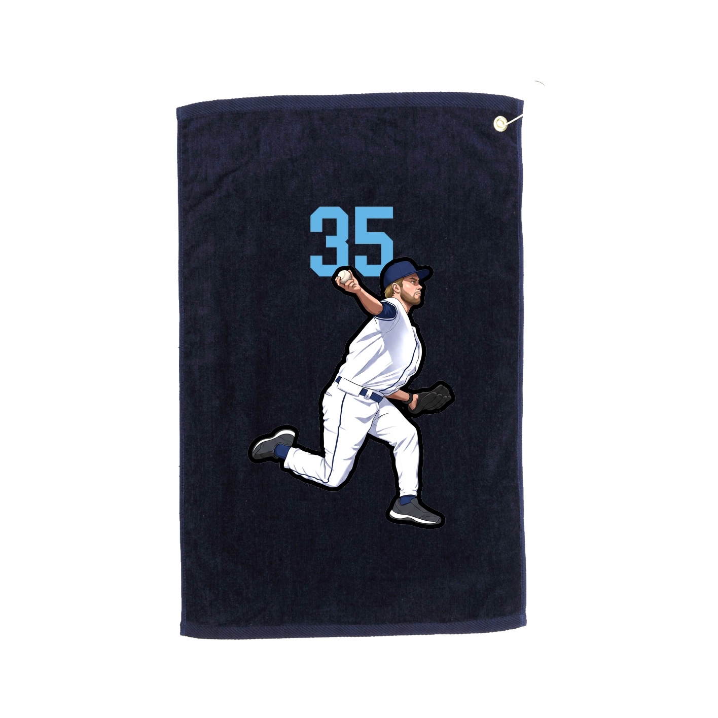 Golf Towel — Number Top in Navy