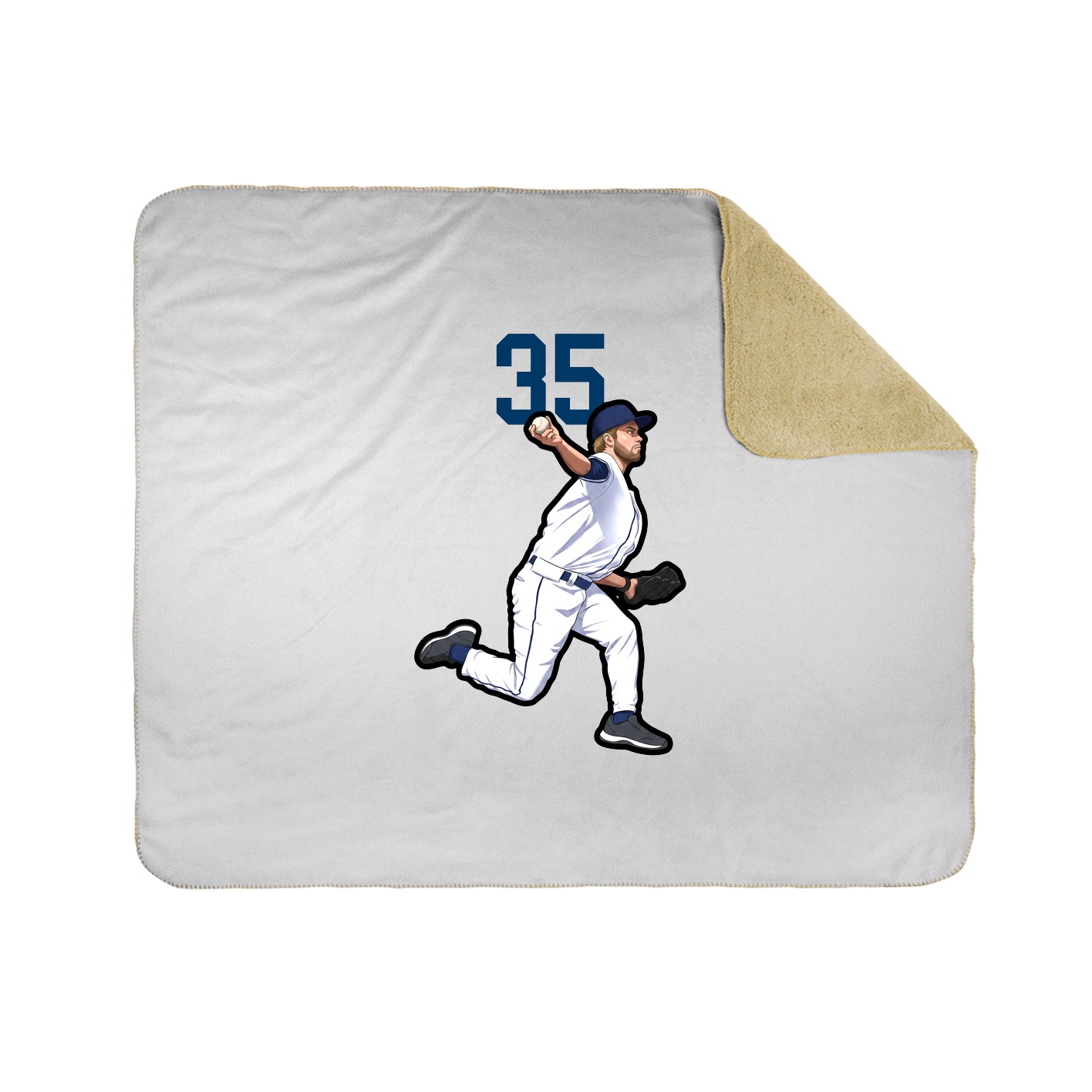 Throw Blanket — Number Top in White
