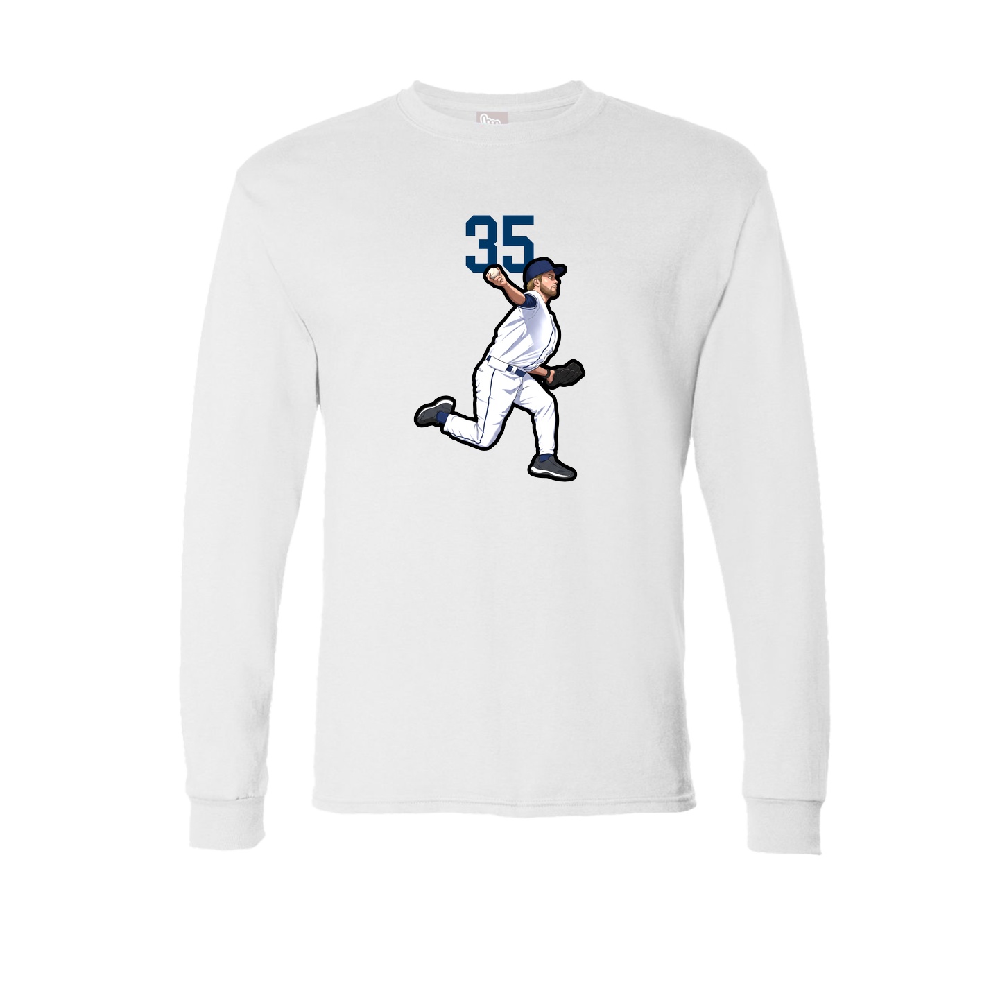 Long Sleeve Tee — Number Top in White