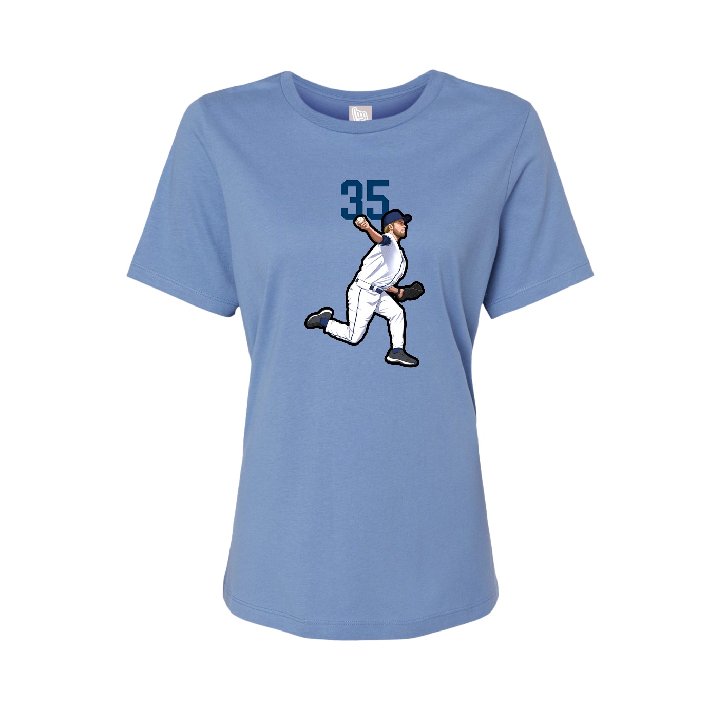 Womens Tee — Number Top in Powder Blue