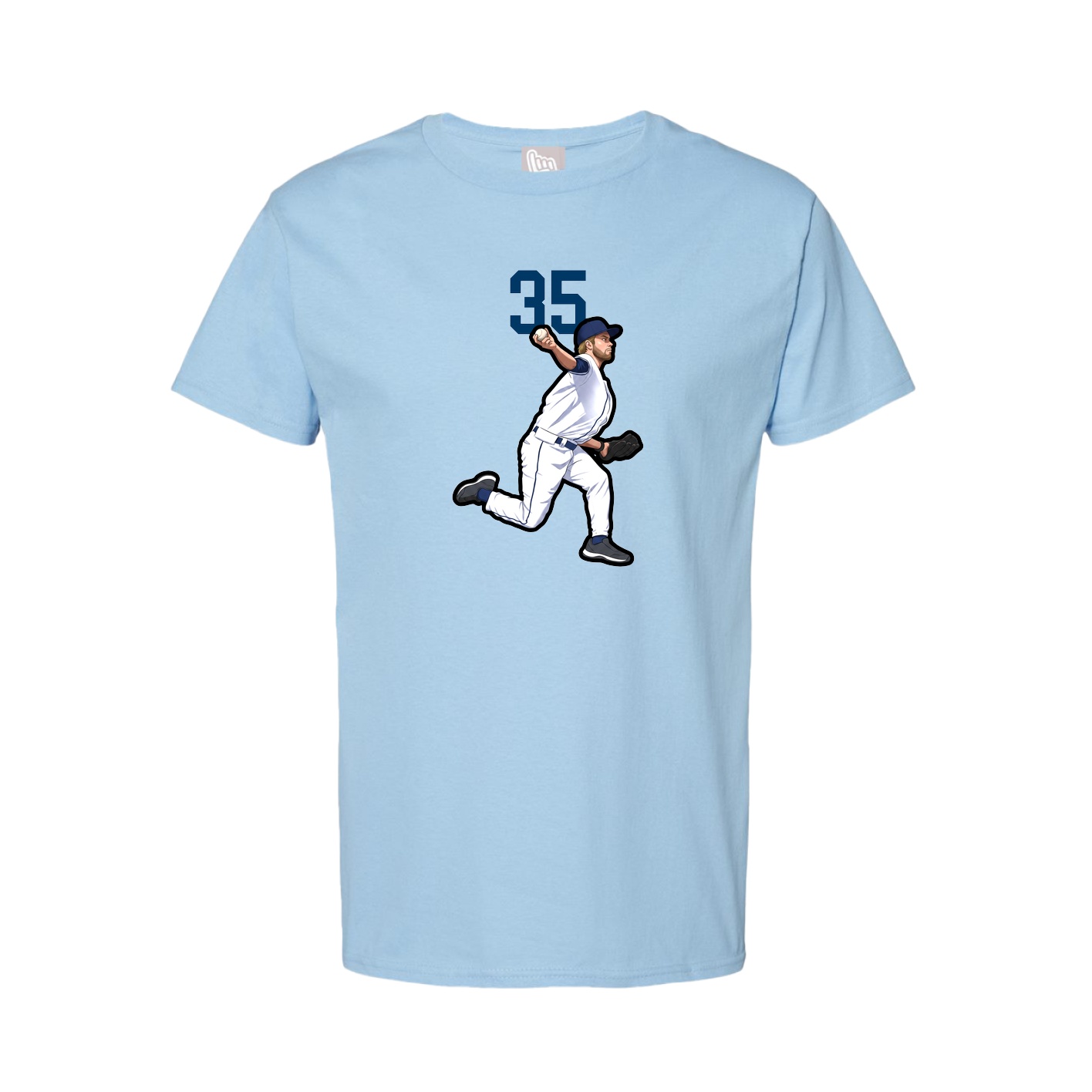 Youth Tee — Number Top in Light Blue