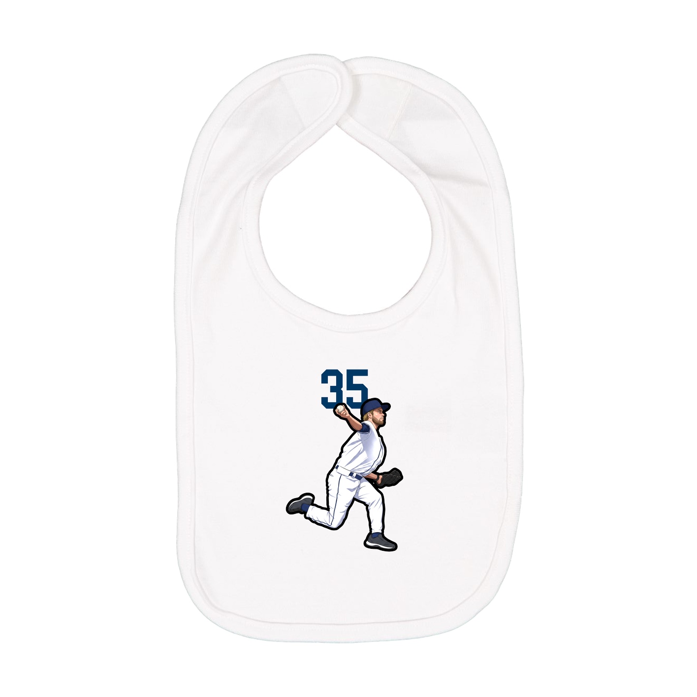 Infant Bib — Number Top in White