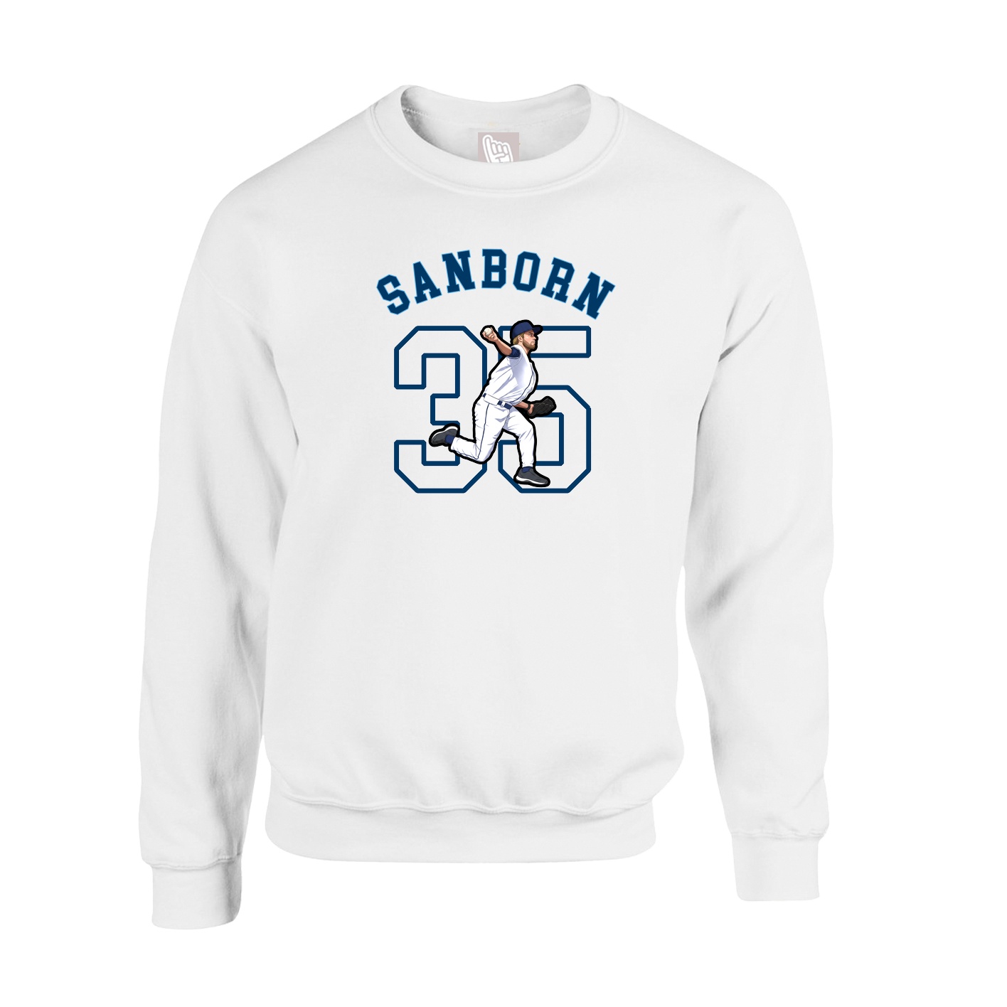 Fleece Crew — Shirsey Arch in White