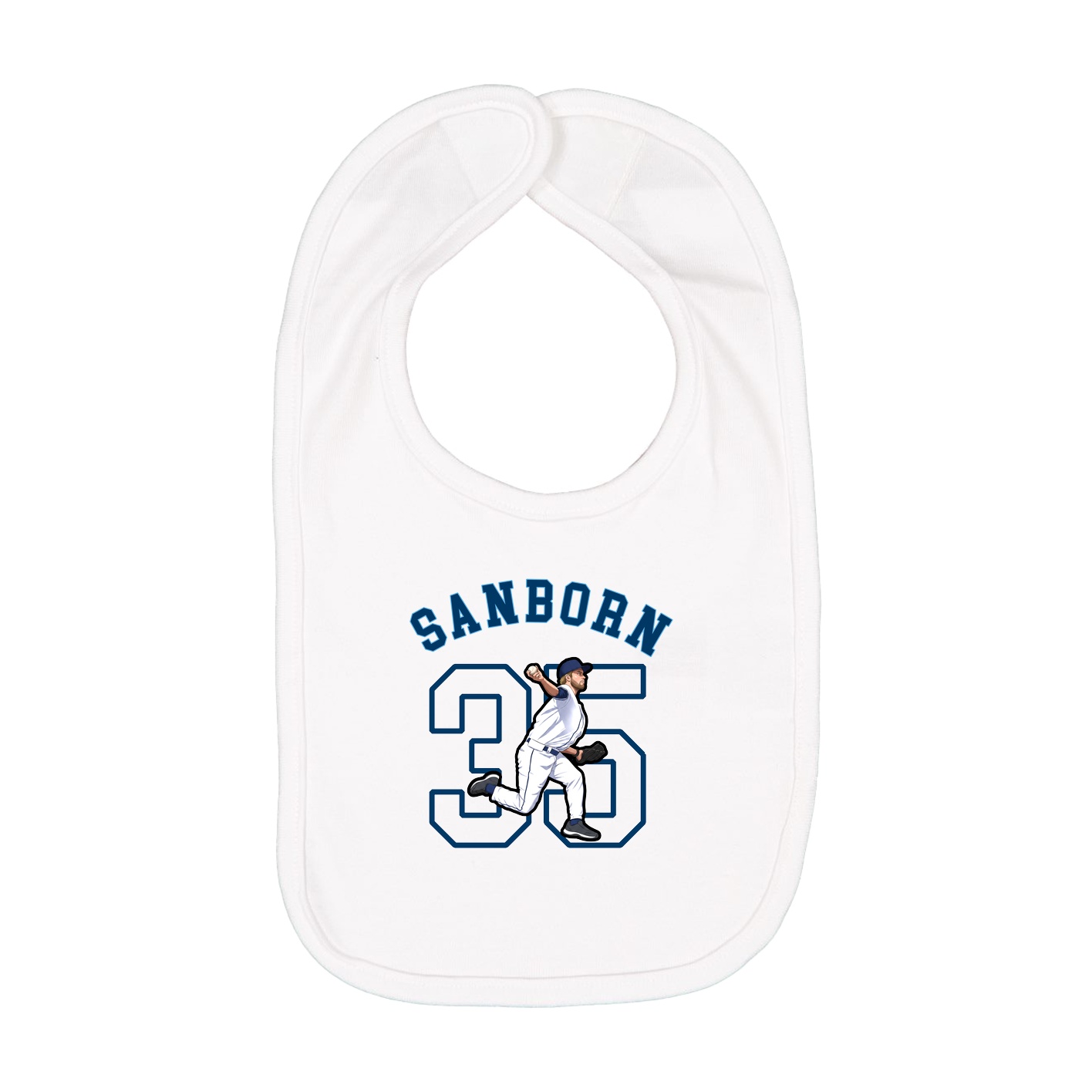 Infant Bib — Shirsey Arch in White