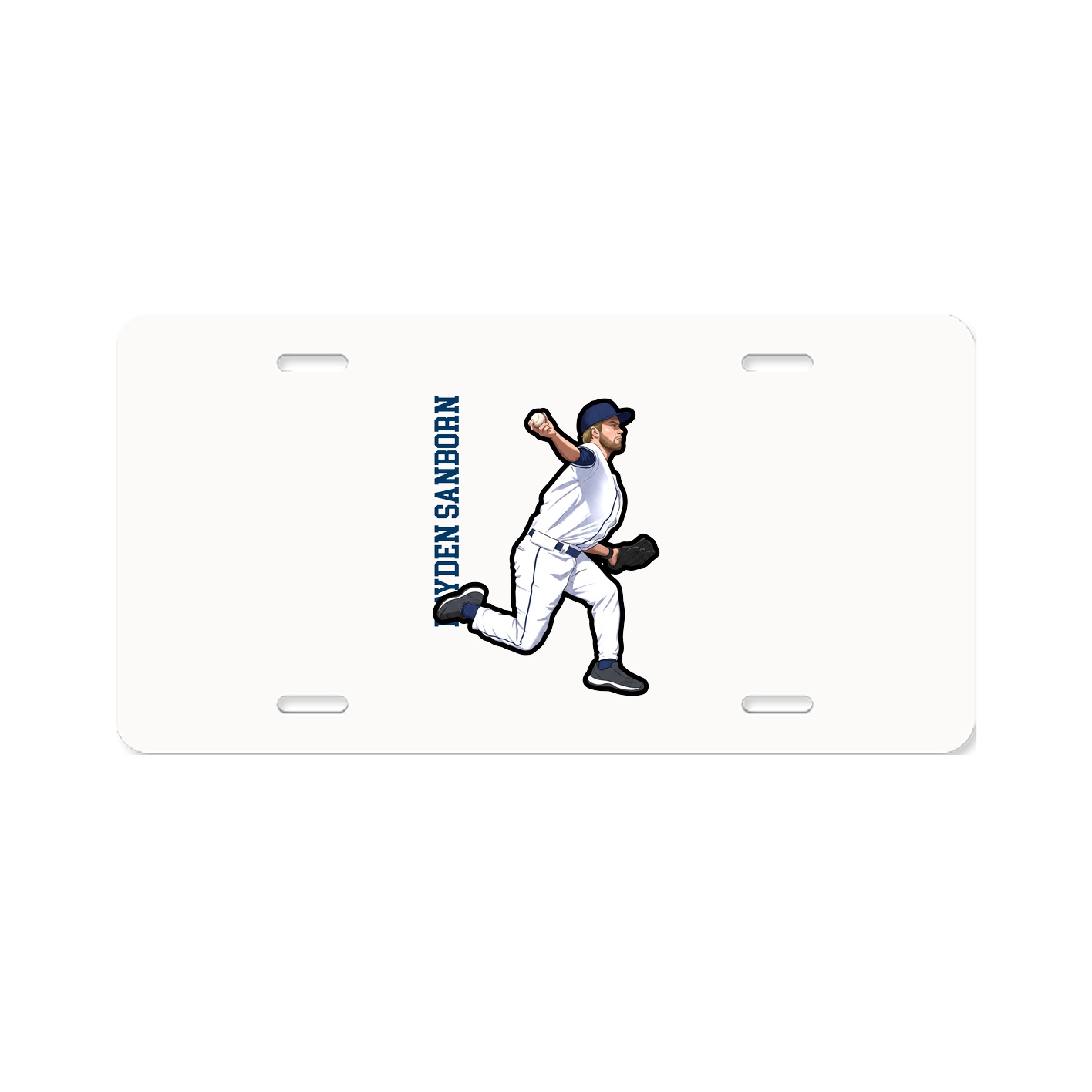 License Plate — Name Vertical in Classic