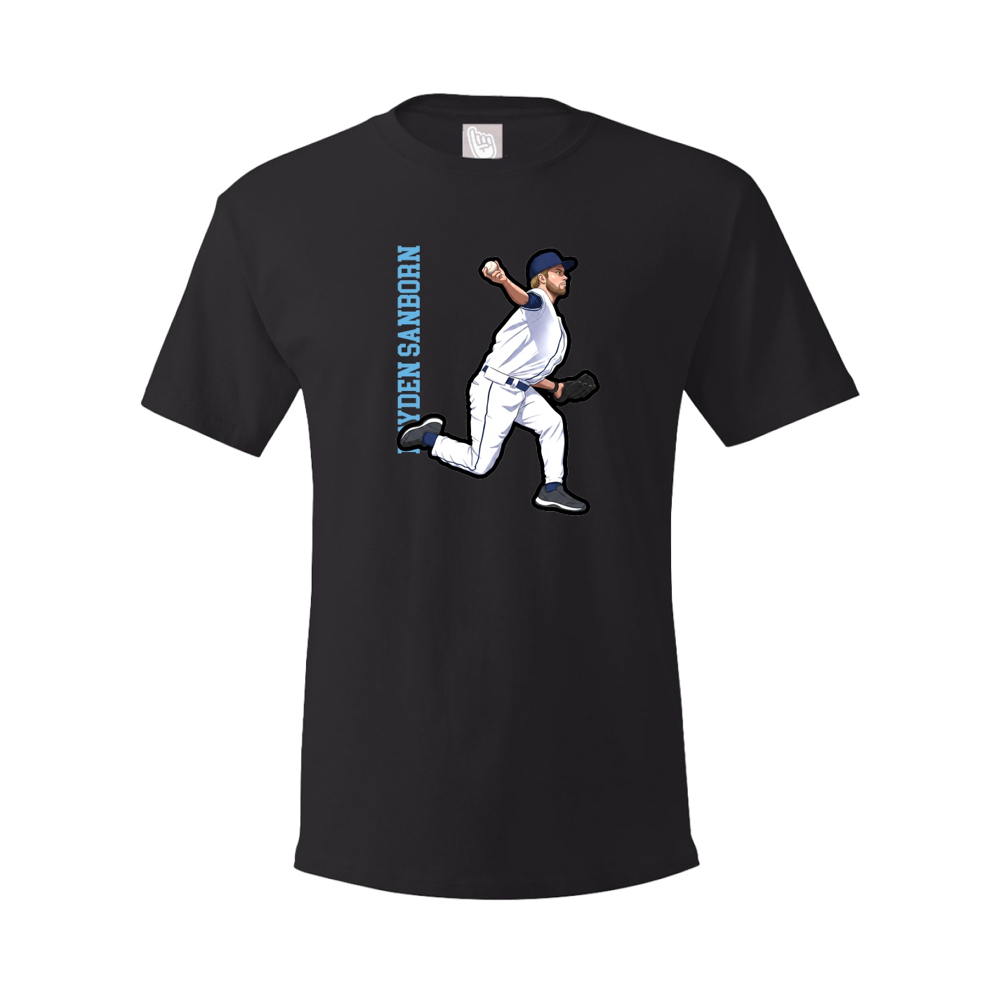 Youth Tee — Name Vertical in Black