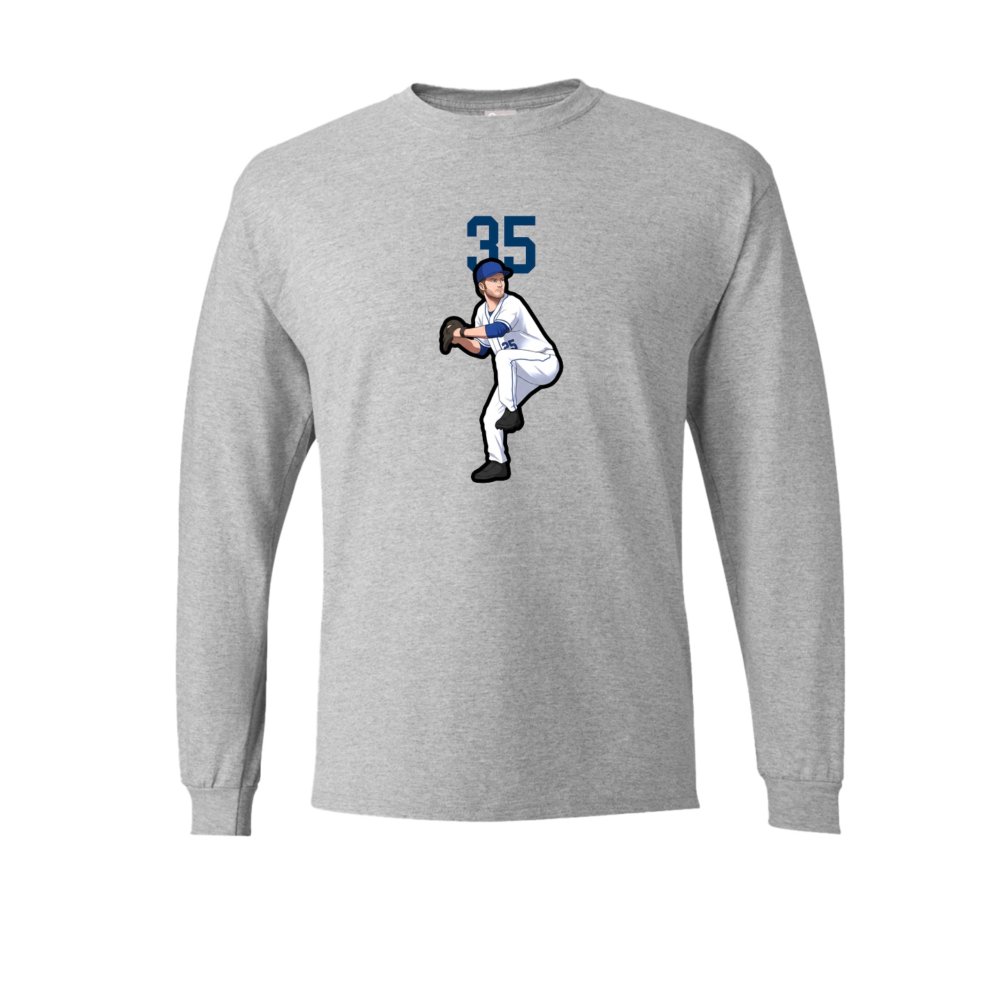 Long Sleeve Tee — Number Top in Grey