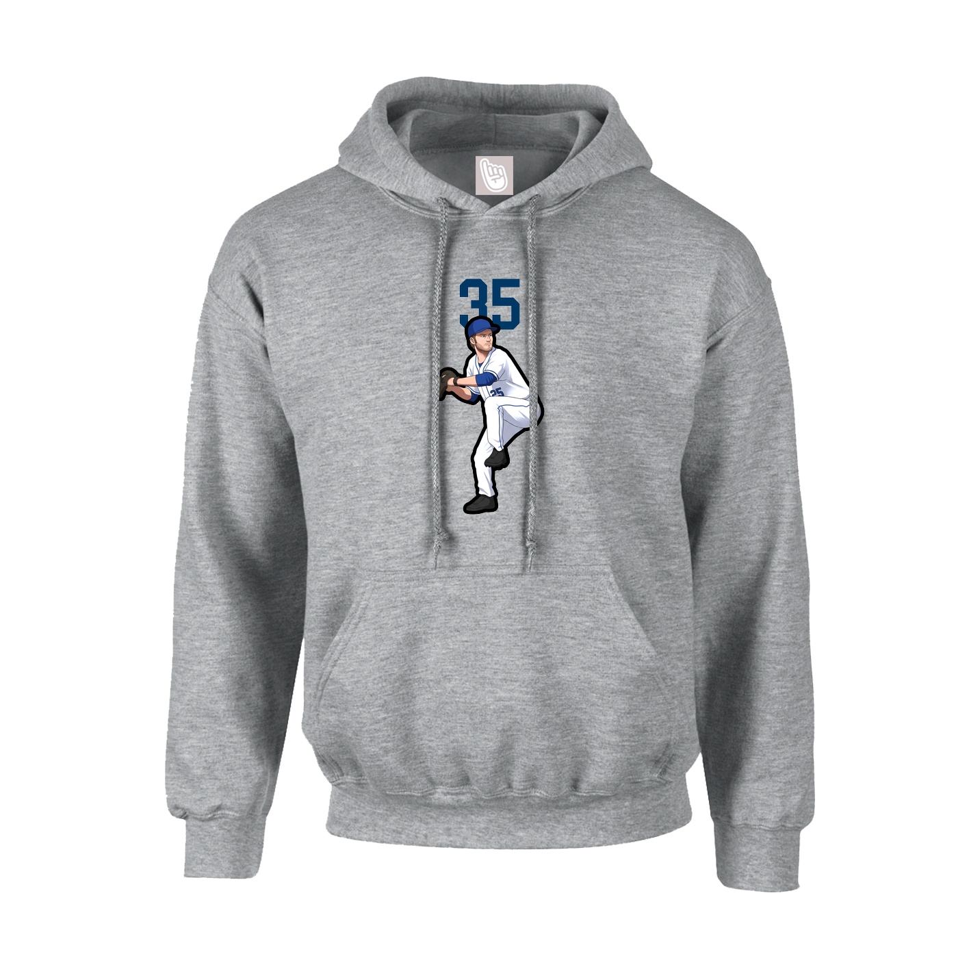 Youth Hoodie — Number Top in Grey