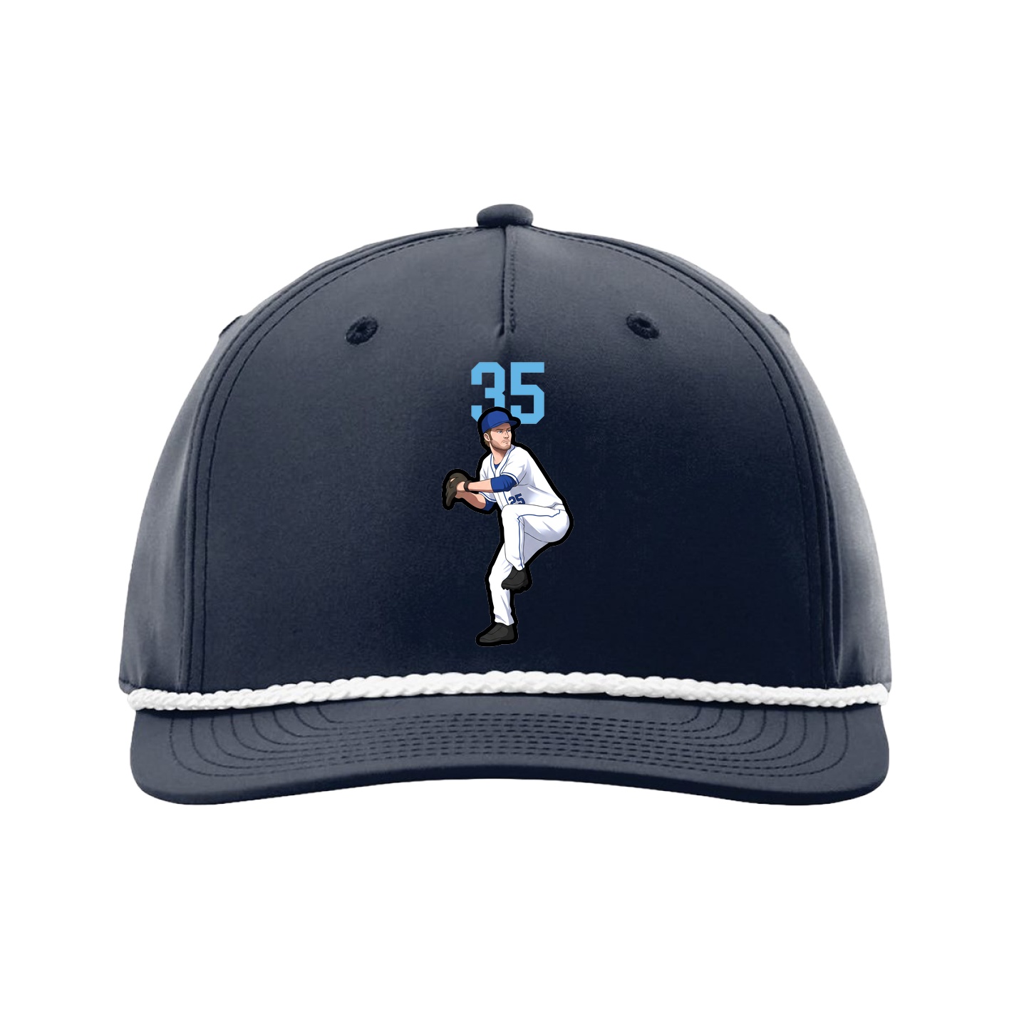 Five-Panel Classic Rope Cap — Number Top in Navy