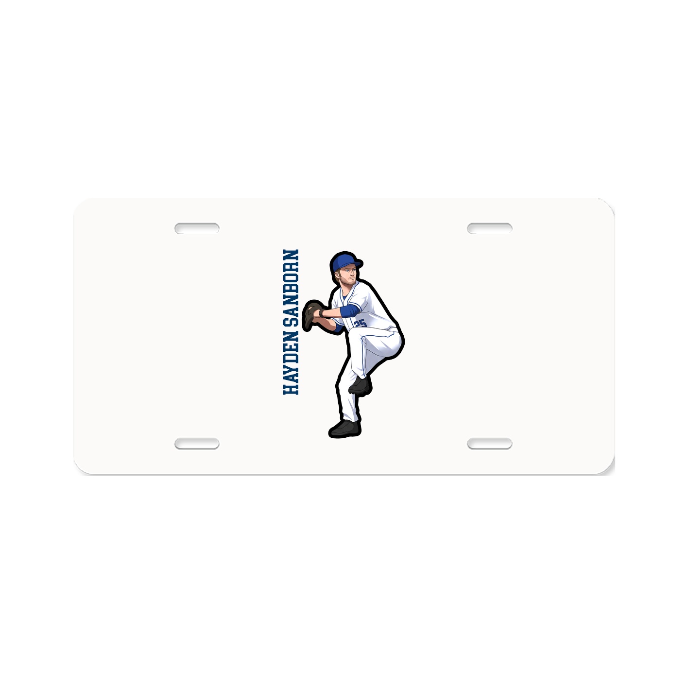 License Plate — Name Vertical in Classic
