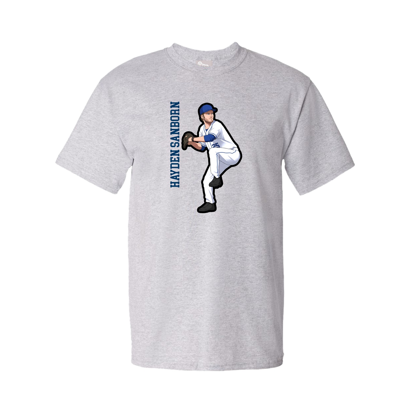 Tee — Name Vertical in Grey