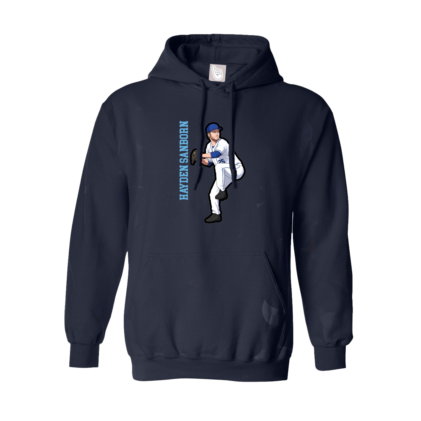 Youth Hoodie — Name Vertical in Navy